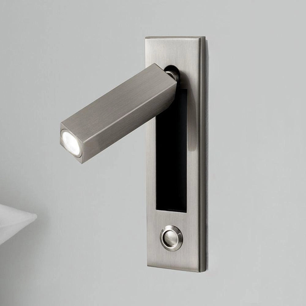 Modern adjustable LED wall light in black, weather-resistant with motion sensor, nickel finish, cool white light, diameter 5cm x height 17.8cm, square set of 2.