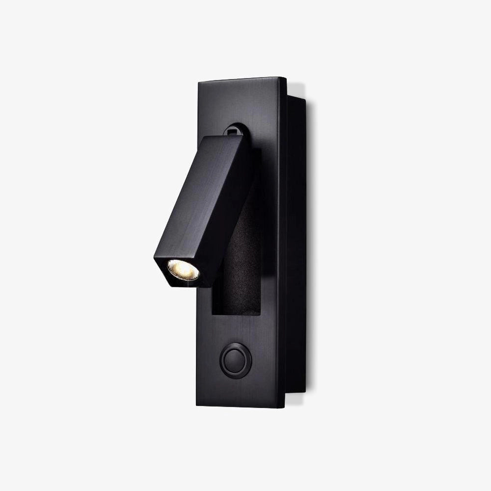 Modern adjustable black LED wall light with weather-resistant design, integrated motion sensor, mounted outdoors.