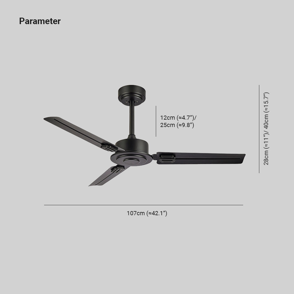 Modern black ceiling fan with five blades designed for indoor use, showcasing a sleek and stylish appearance.