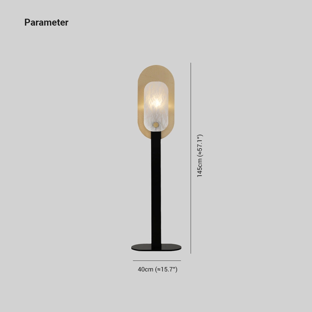 Modern black and gold LED floor lamp with a minimalist oval shade design, featuring a sleek and contemporary aesthetic suitable for any stylish interior.