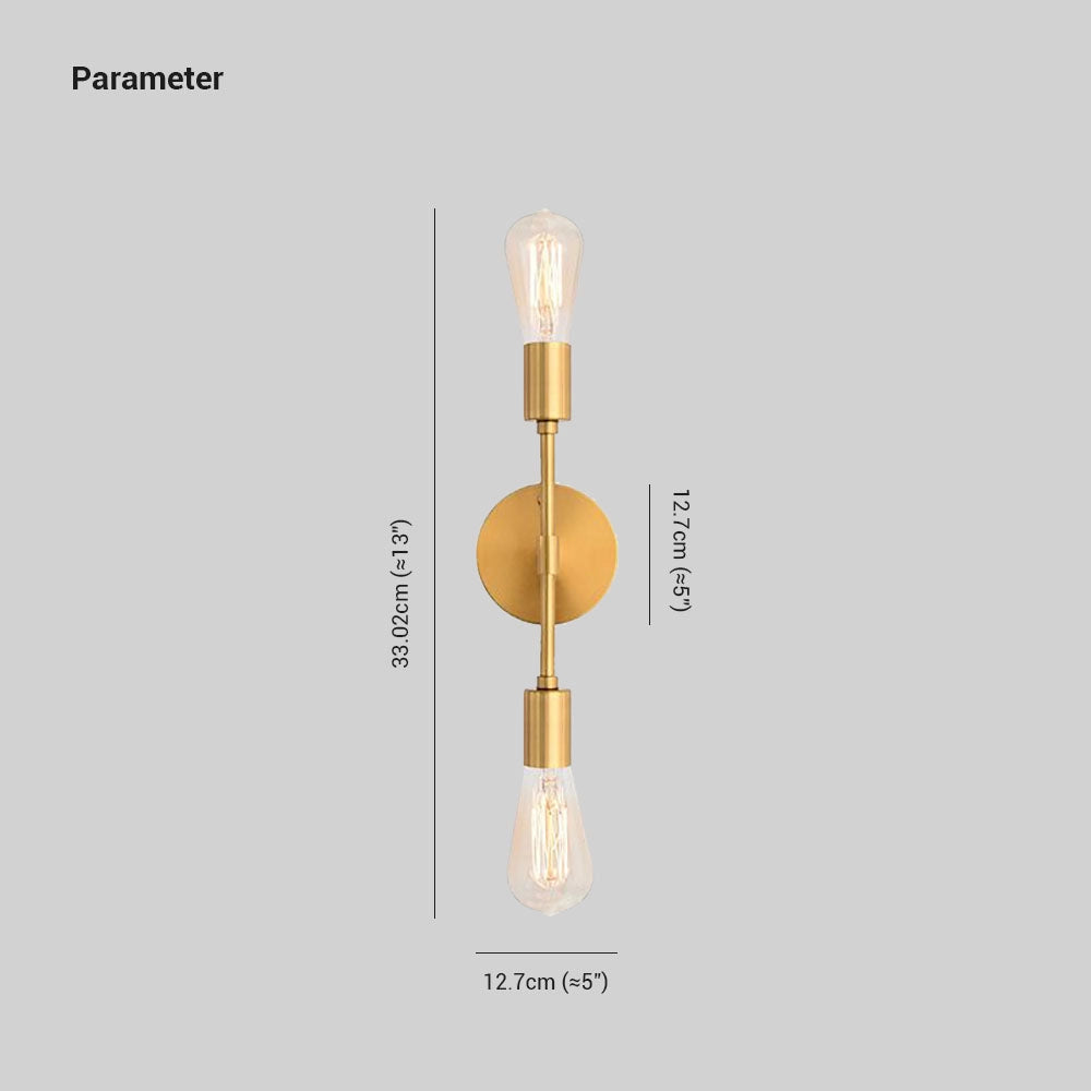 Modern black and gold minimalist wall sconce featuring a visible Edison bulb, with a sleek rectangular design and metal finish.