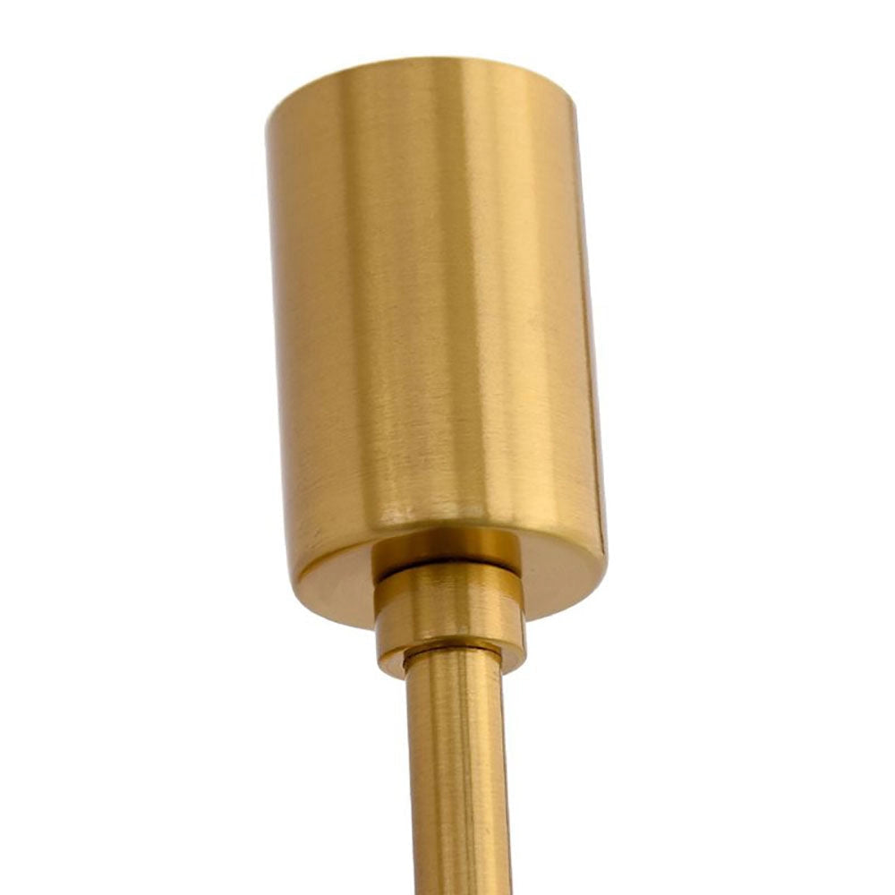 Modern black and gold minimalist wall sconce with an exposed Edison bulb featuring a sleek metal design.