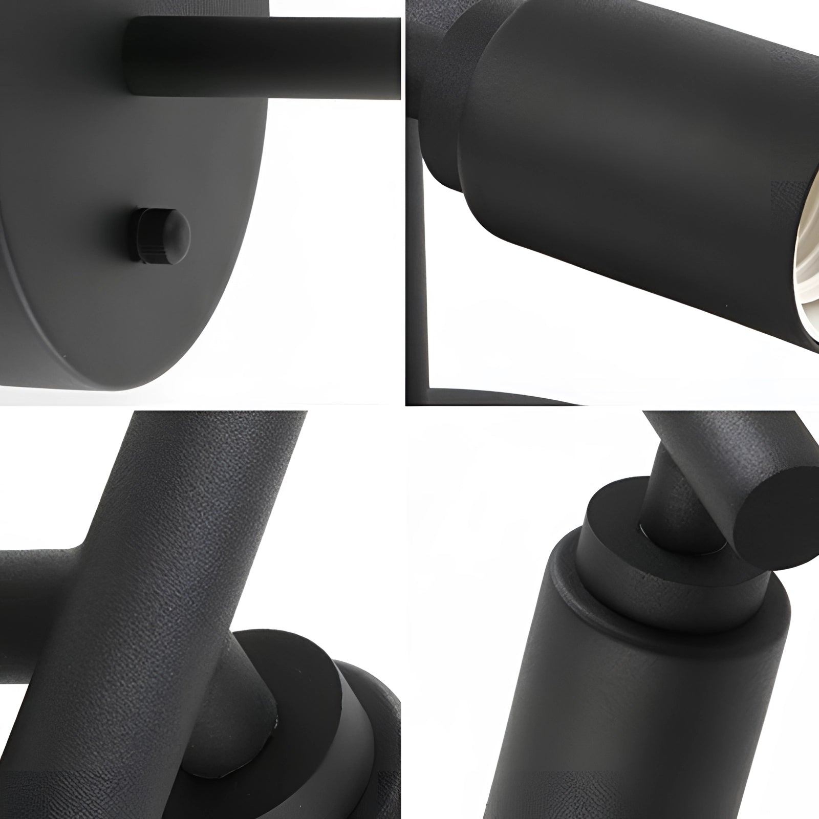 Modern black industrial bathroom sconce with matte finish and adjustable design, featuring a sleek and minimalist appearance.