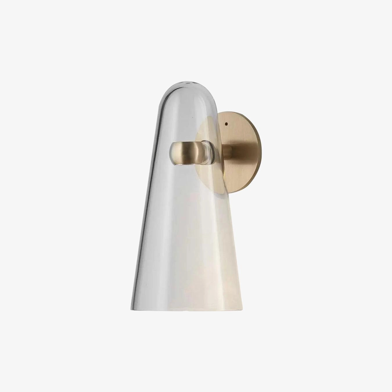 Modern brass outdoor wall sconce with a cylindrical design, showcasing a sleek metal finish suitable for weather-resistant lighting.