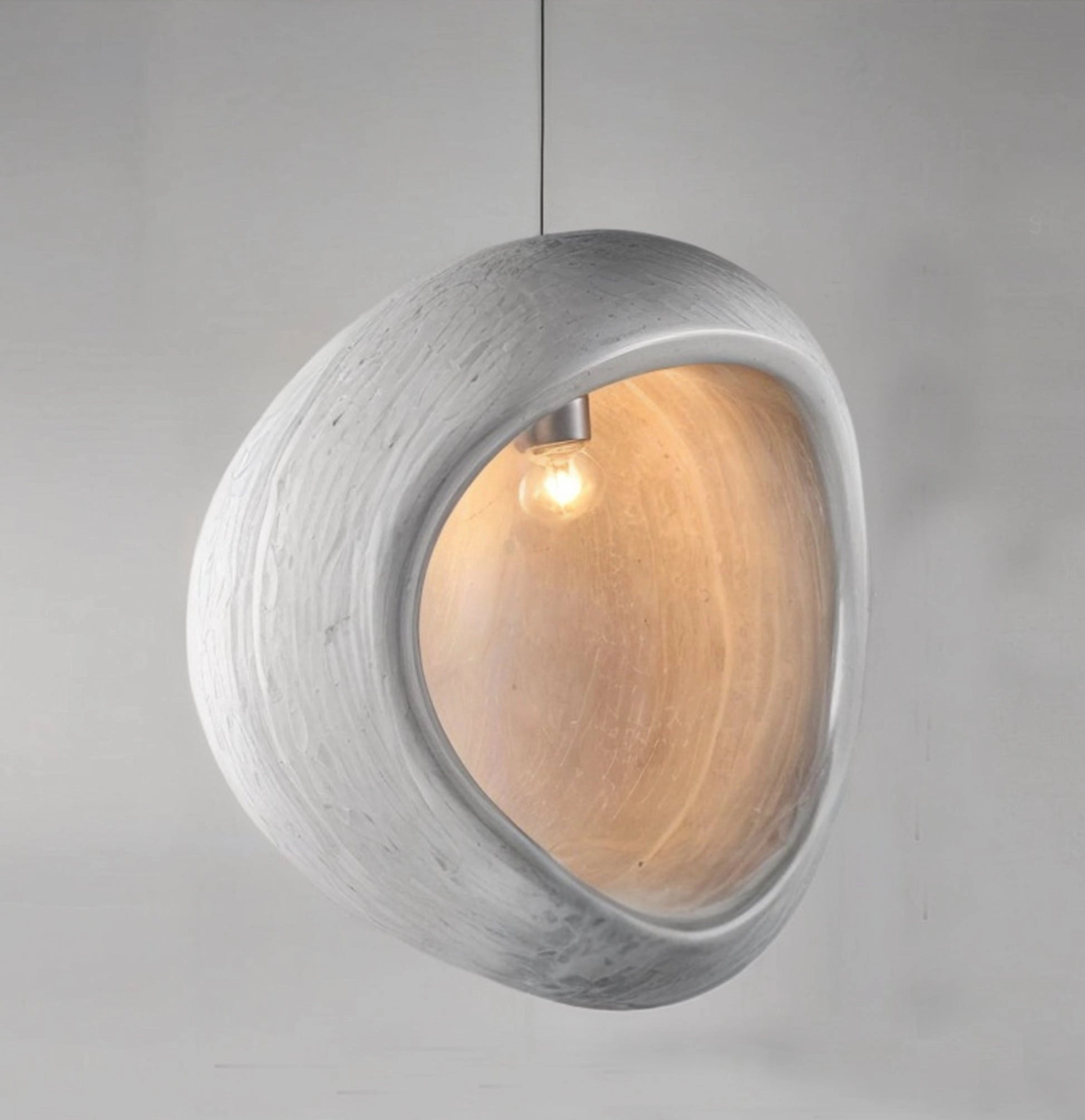 Modern Circular Concrete Pendant Light - Minimalist Industrial Fixture