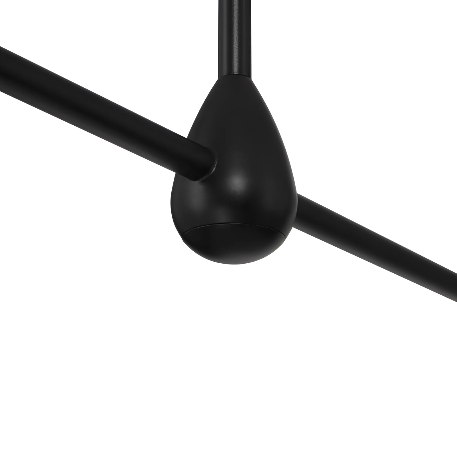 Modern Dual Lamp Black LED Chandelier featuring a sleek double cone design with a circular metal frame, exhibiting balance and symmetry.