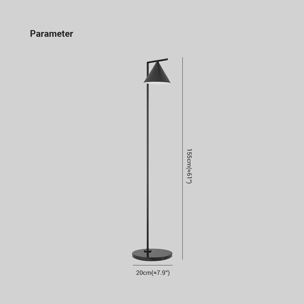 Modern geometric gold floor lamp with a minimalist design featuring a sleek, angular structure and a glowing light source.