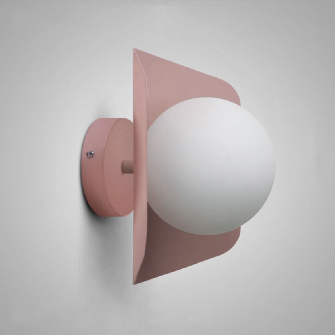 Modern Geometric LED Wall Lamp with pink hexagonal fixtures, illuminating a contemporary space.
