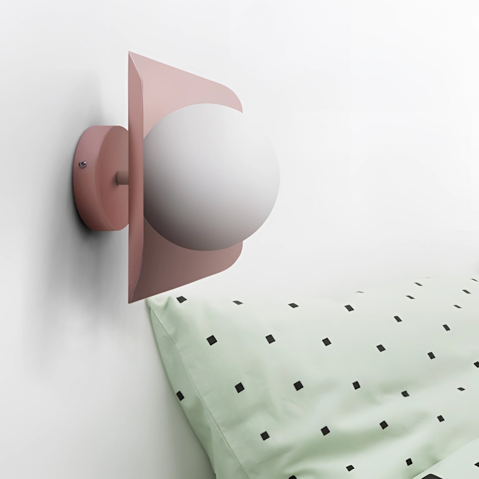 Modern geometric LED wall lamps with multi-color hexagonal fixtures arranged in a pattern.