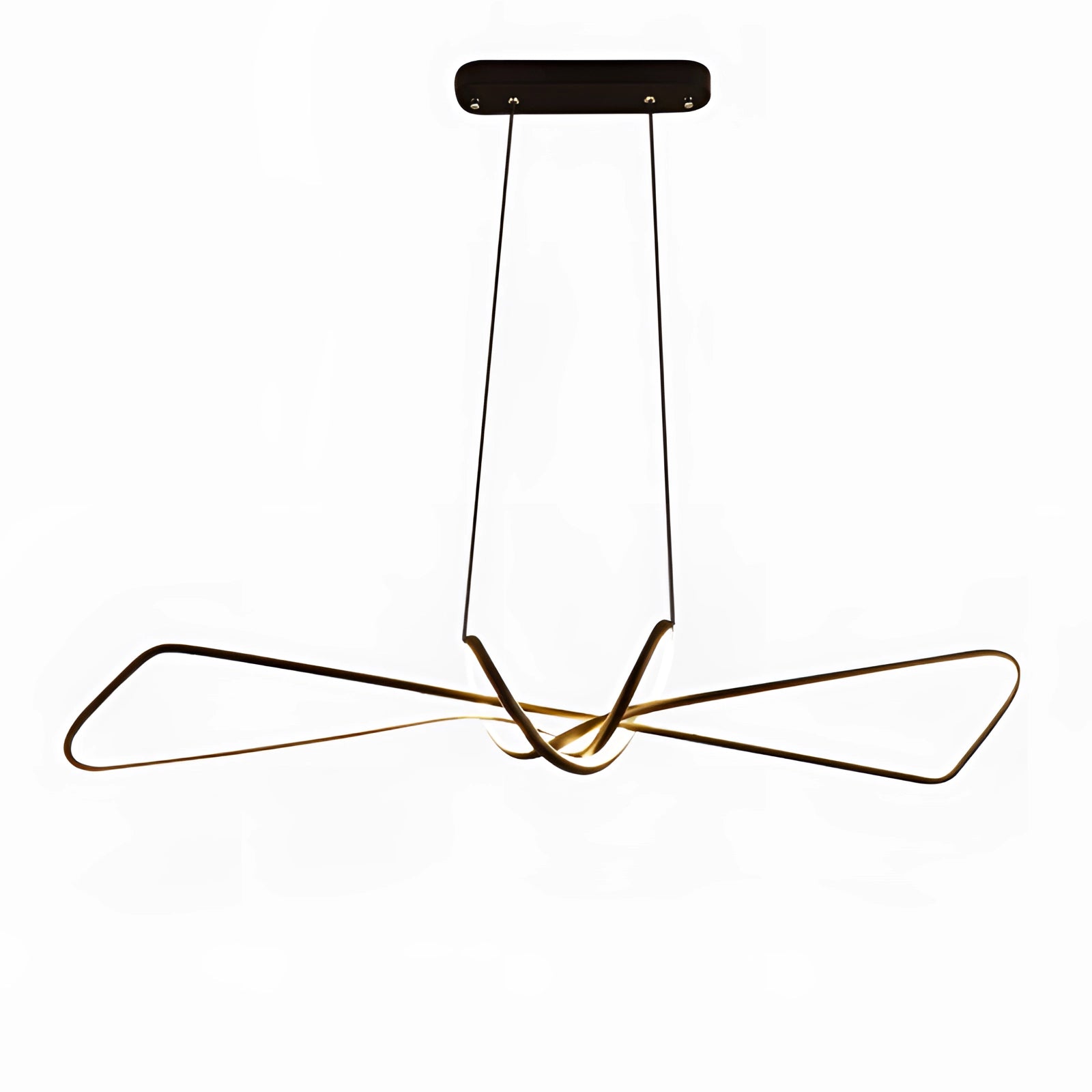 Modern geometric pendant light with minimalist design, featuring symmetrical and balanced circular patterns, resembling an artistic diagram or symbol.