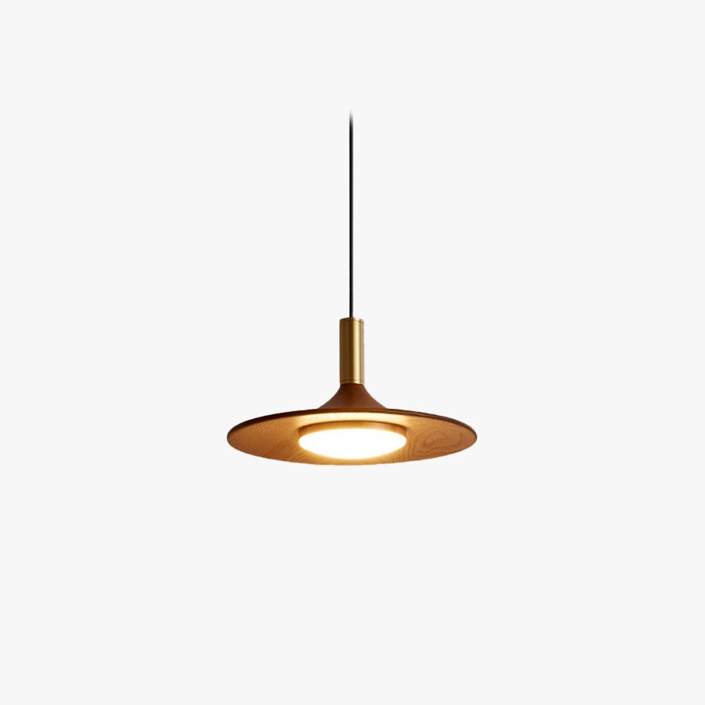 Modern gold LED pendant light with a Scandinavian design, featuring a circular metal structure suspended from the ceiling, providing a luxurious and artistic ambiance.