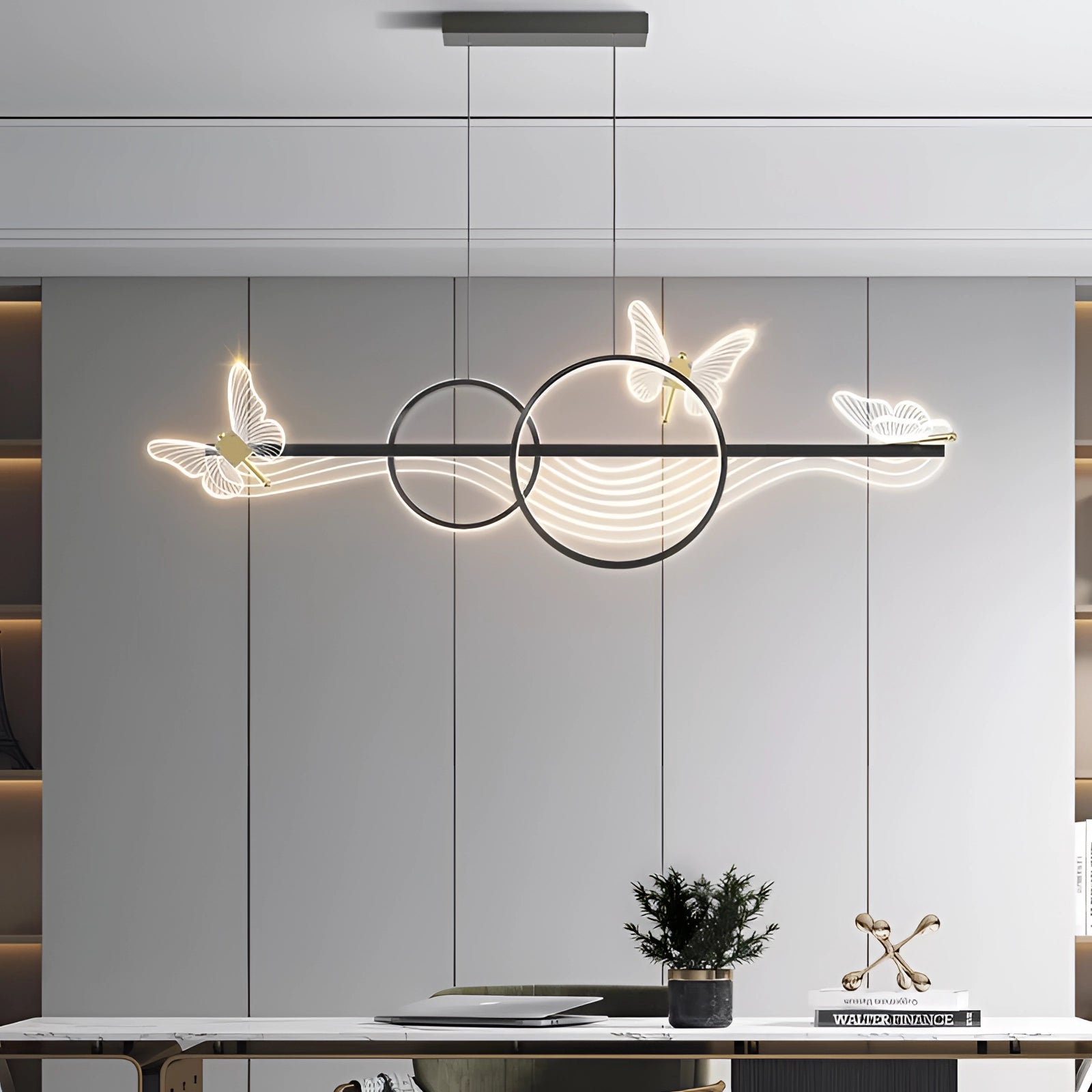Modern Gold Wave Pendant Light - Luxury Minimalist Kitchen Fixture