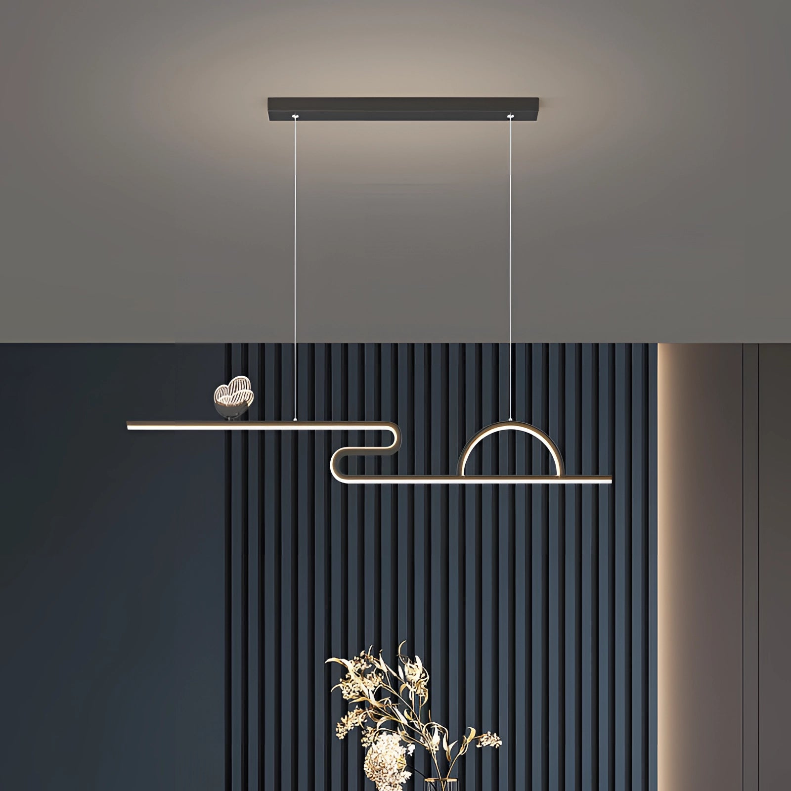 Modern Gold Wave Pendant Light - Luxury Minimalist Kitchen Fixture