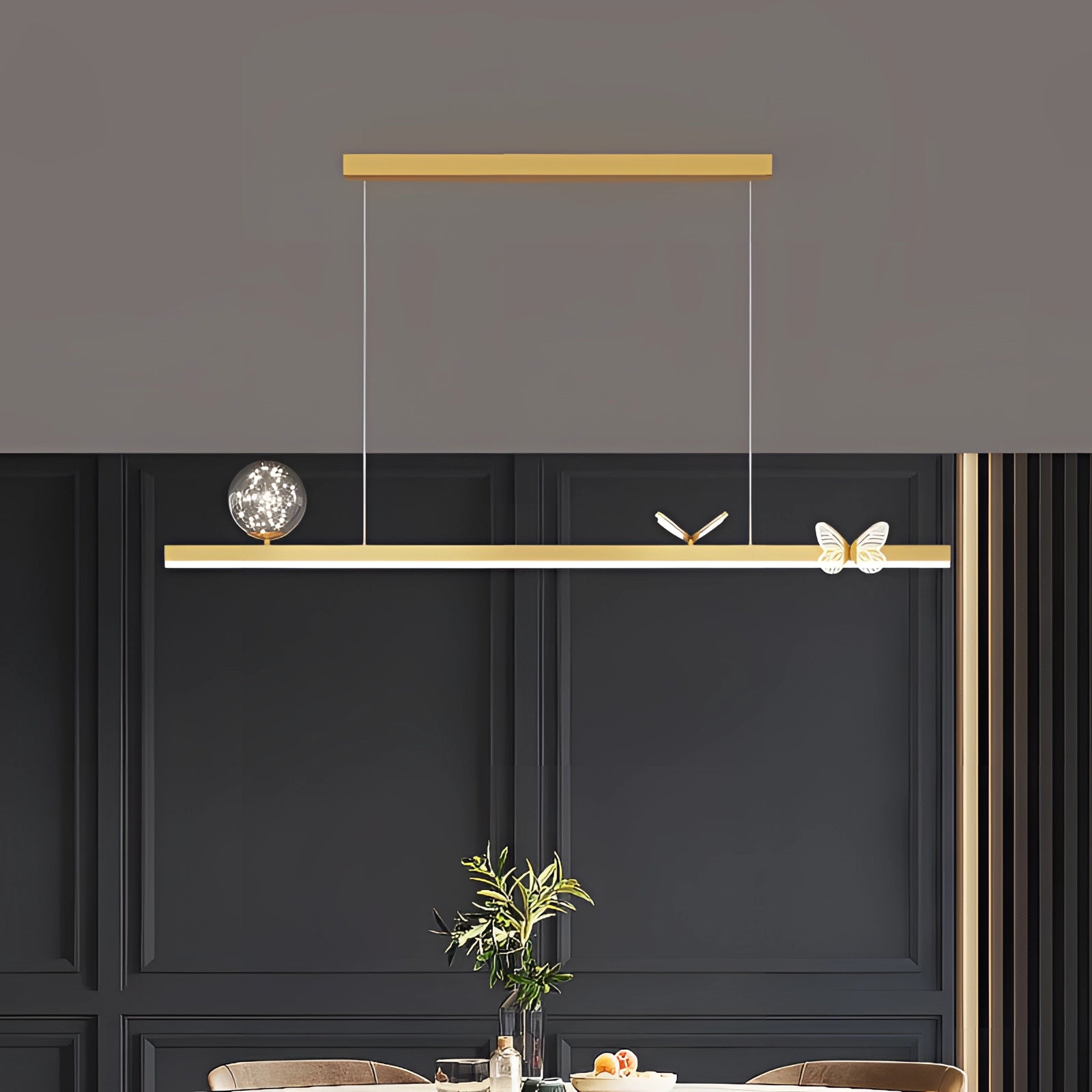 Modern Gold Wave Pendant Light - Luxury Minimalist Kitchen Fixture