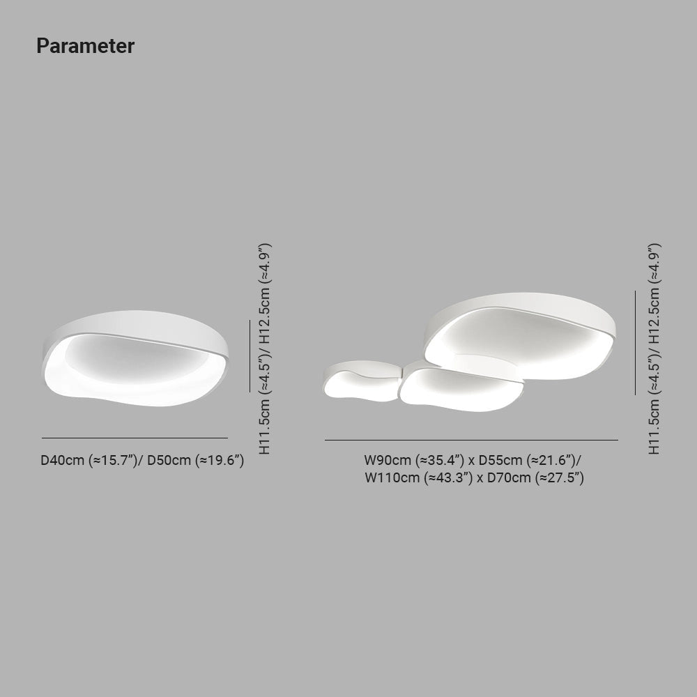 Modern LED ceiling light with a geometric design featuring a circular shape and metal accents, adjustable brightness, photographed in a still life setting.