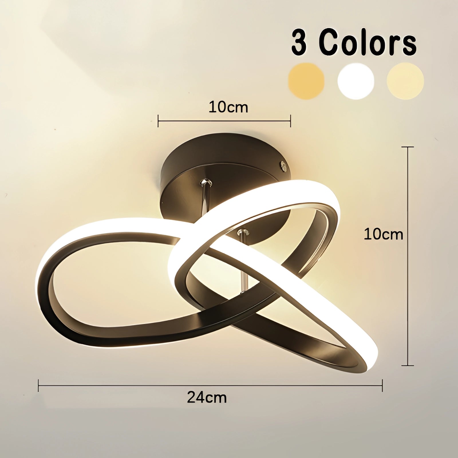Modern LED ceiling light fixture with a black clover design, featuring sleek and elegant lines suitable for luxury home interiors.