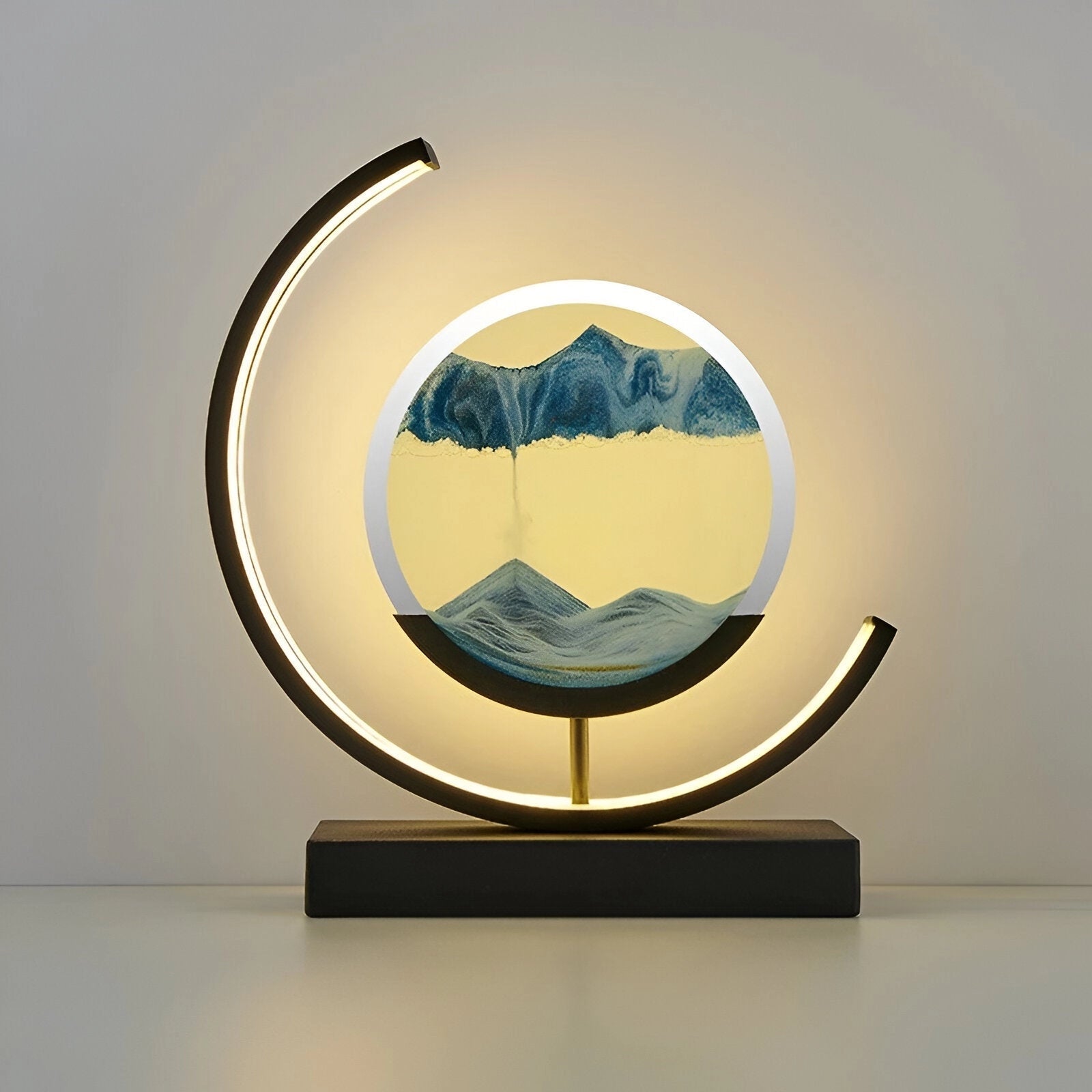 Modern LED Kinetic Sand Art Lamp - Circular Sculpture Decor