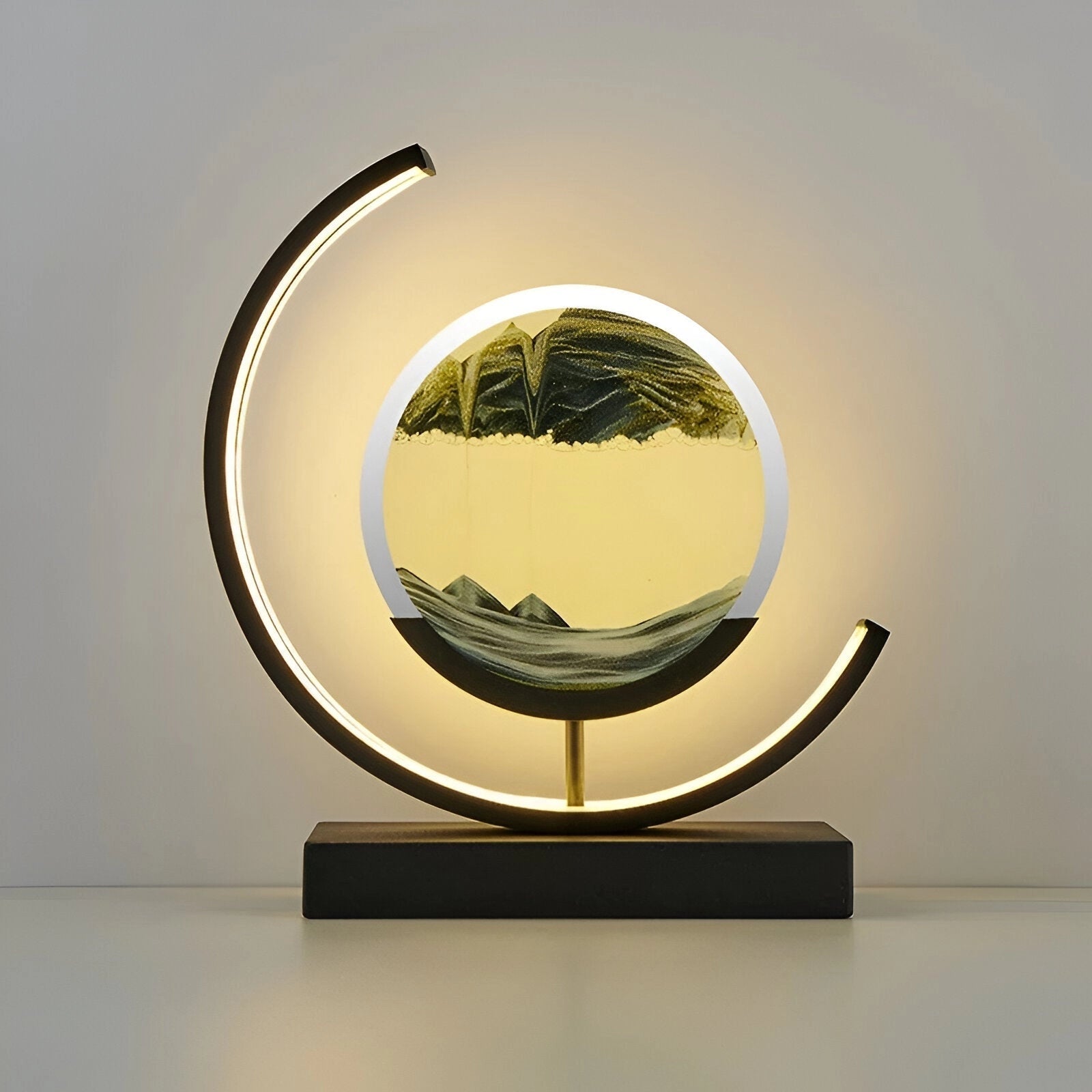 Modern LED Kinetic Sand Art Lamp - Circular Sculpture Decor