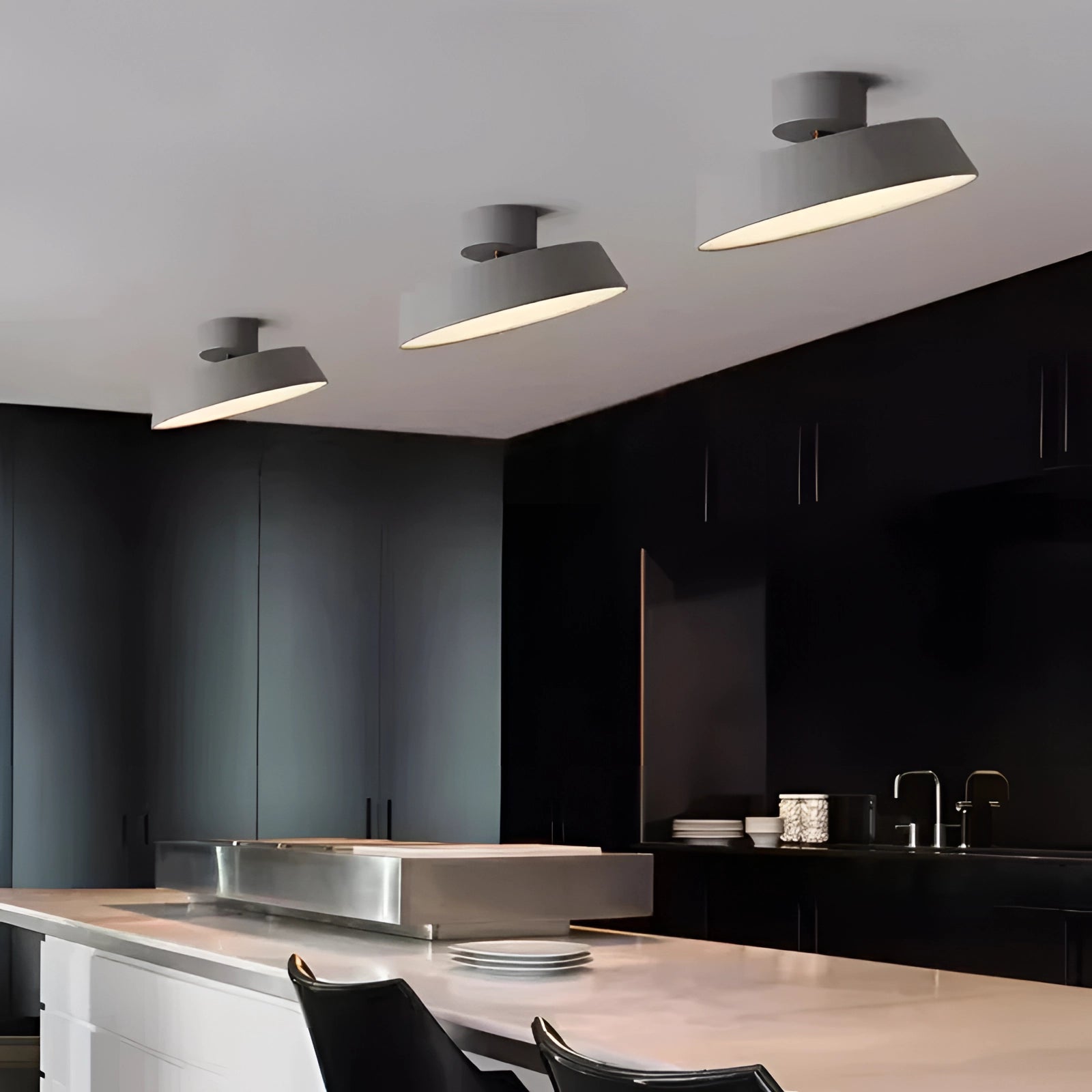 Modern LED Pendant Lights for Black & White Kitchens