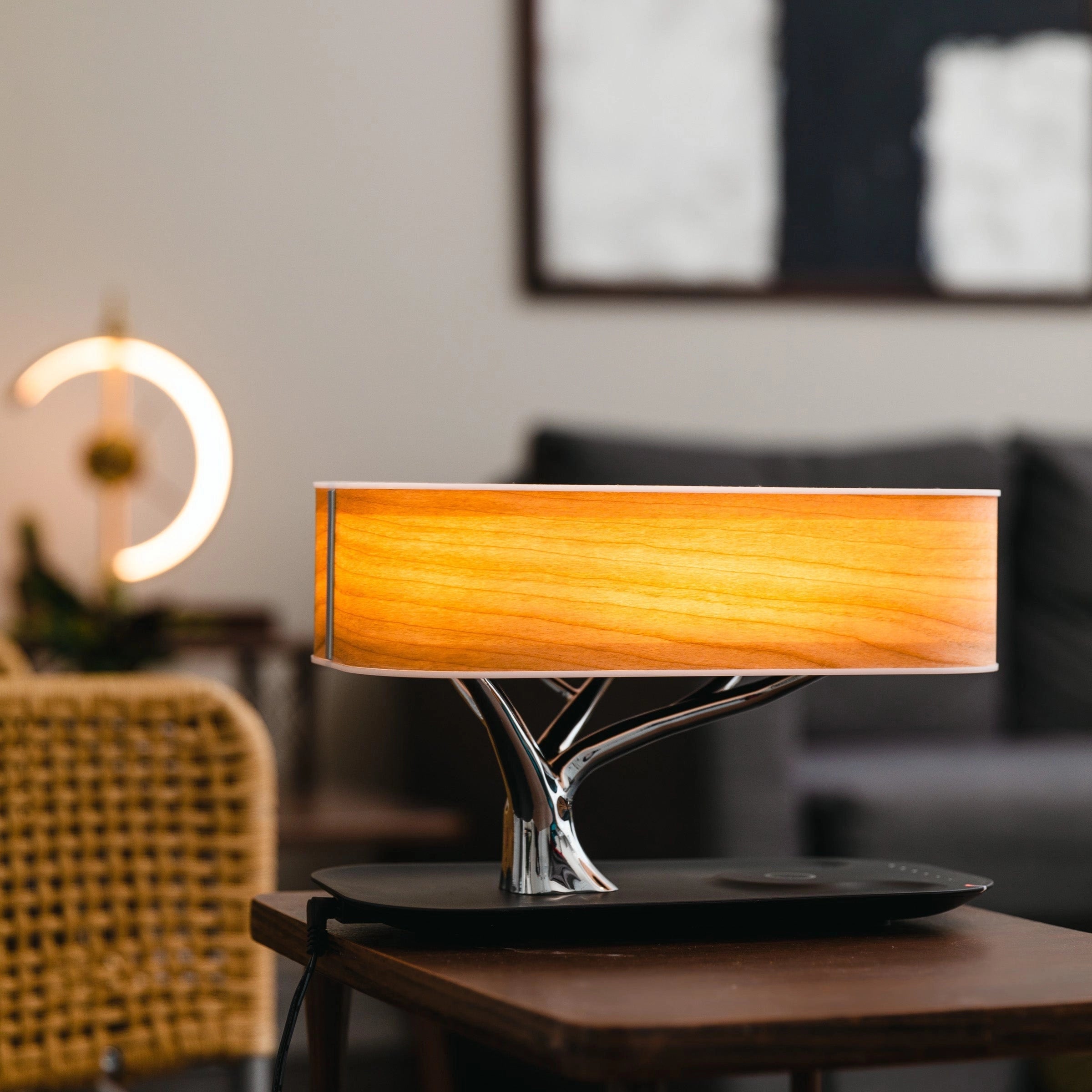 Modern LED Touch Bedside Lamp with USB Charging & Adjustable Brightness