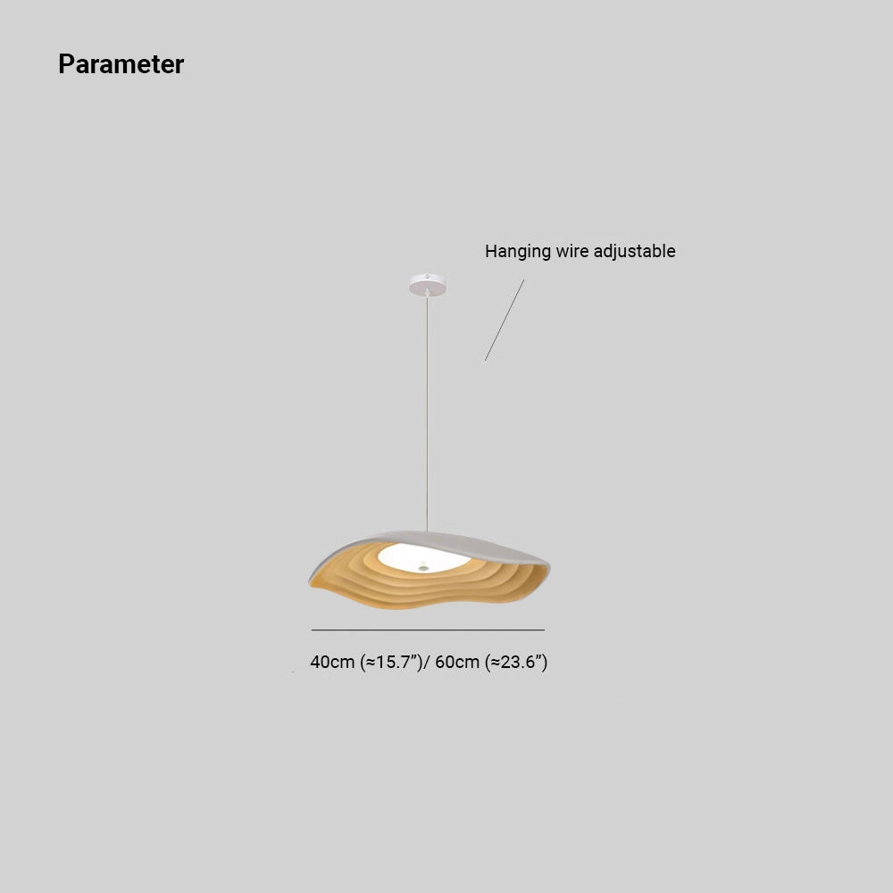 A modern luxury pendant light featuring LED illumination with wooden accents and an elegant design.