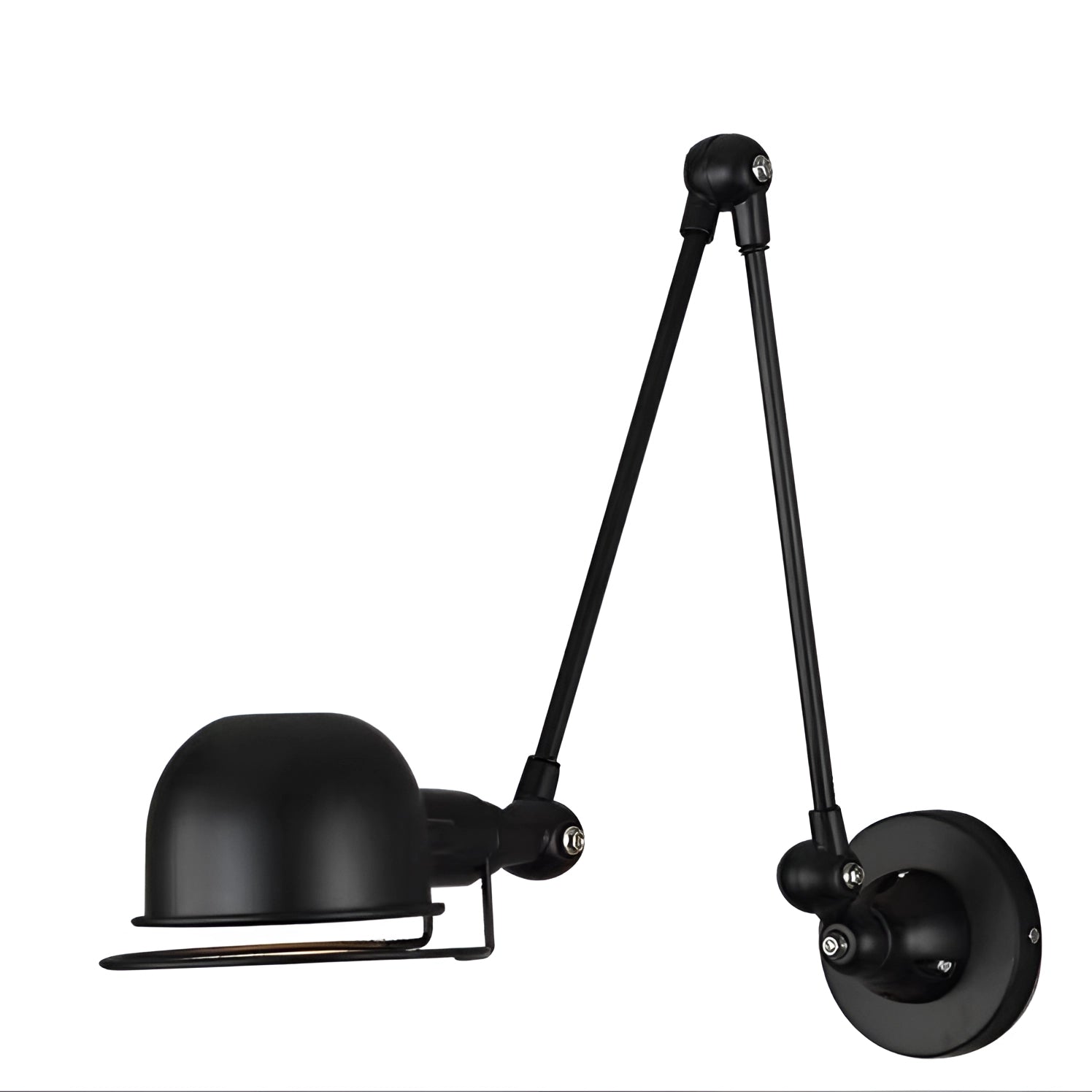 Modern Matte Black Swing Arm Wall Lamp with an Adjustable Arm and Industrial Design, featuring a sleek matte finish and wall-mounted sconce style.