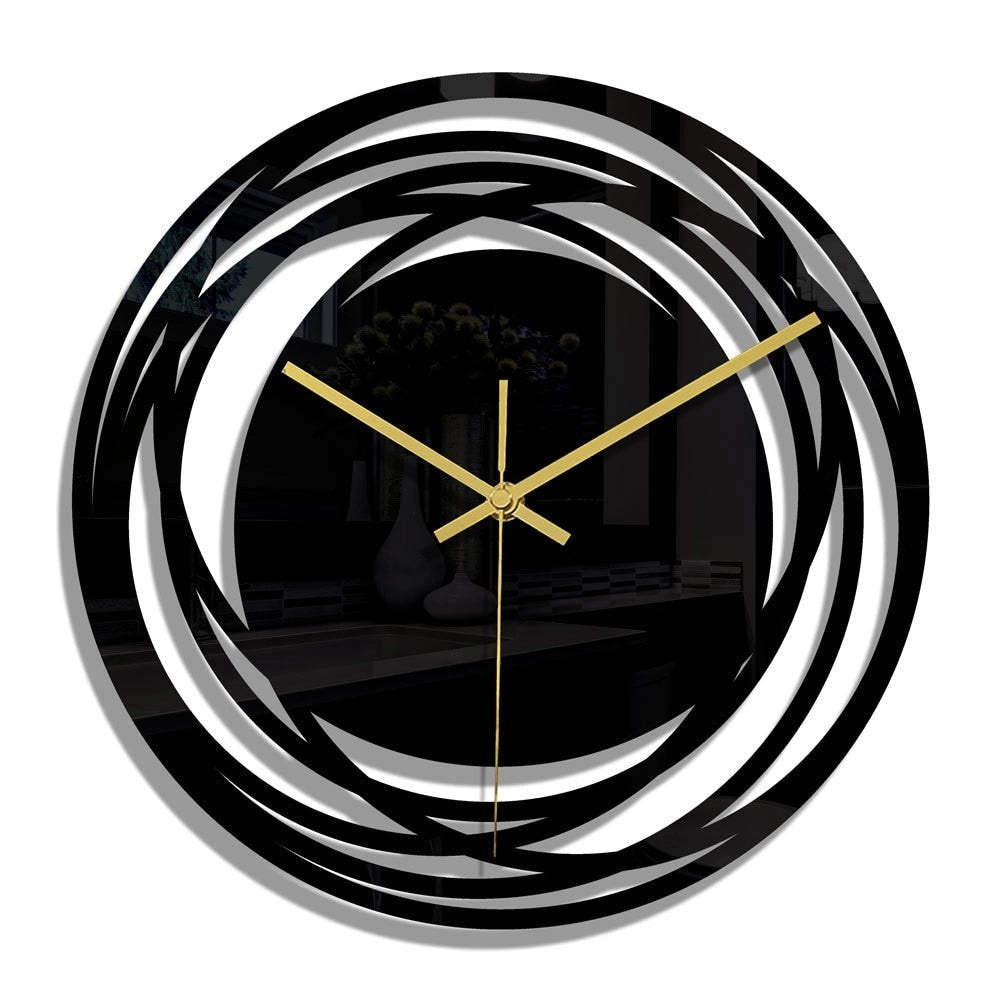 Modern Minimalist Black Round Wall Clock - Stylish Living Room Decor