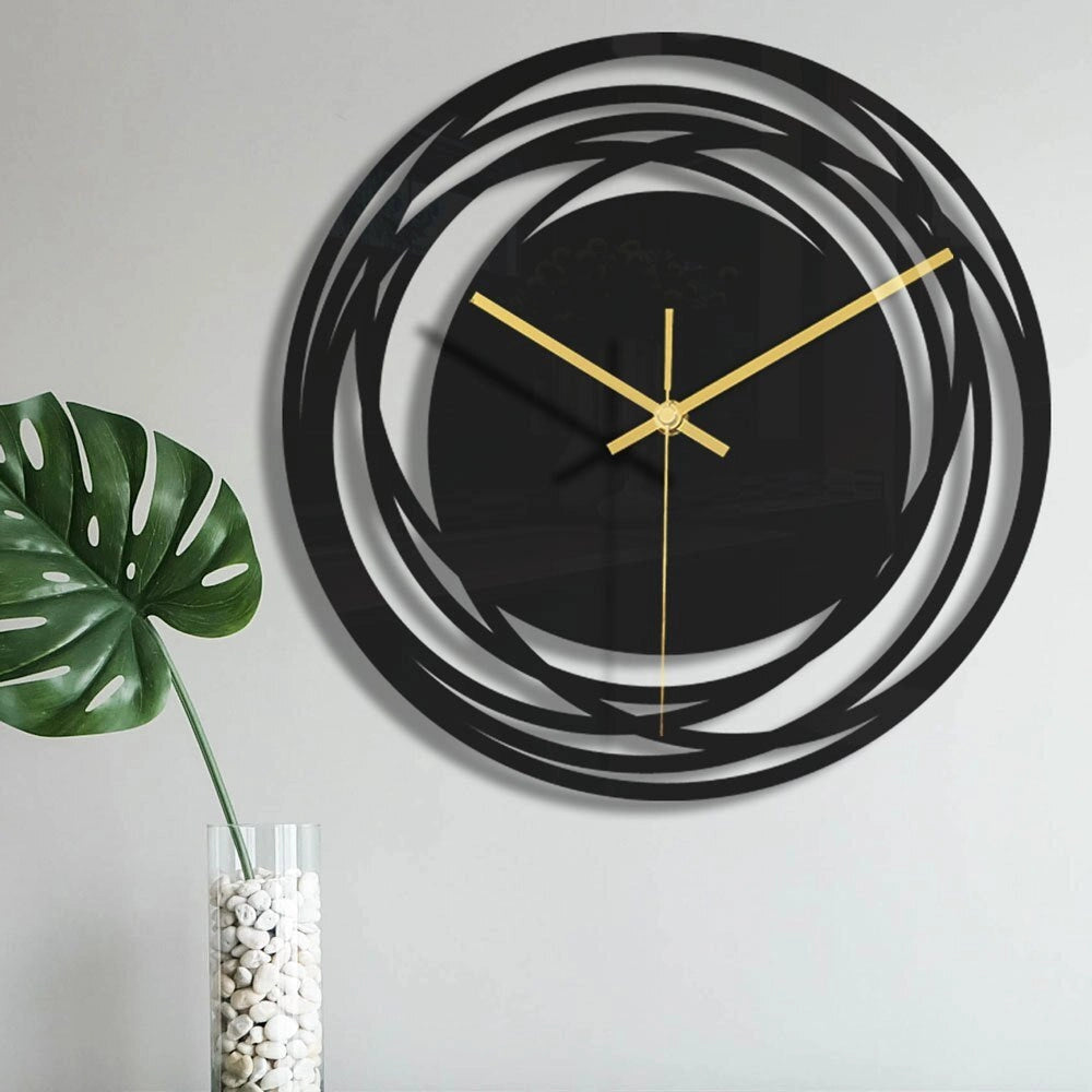 Modern Minimalist Black Round Wall Clock - Stylish Living Room Decor