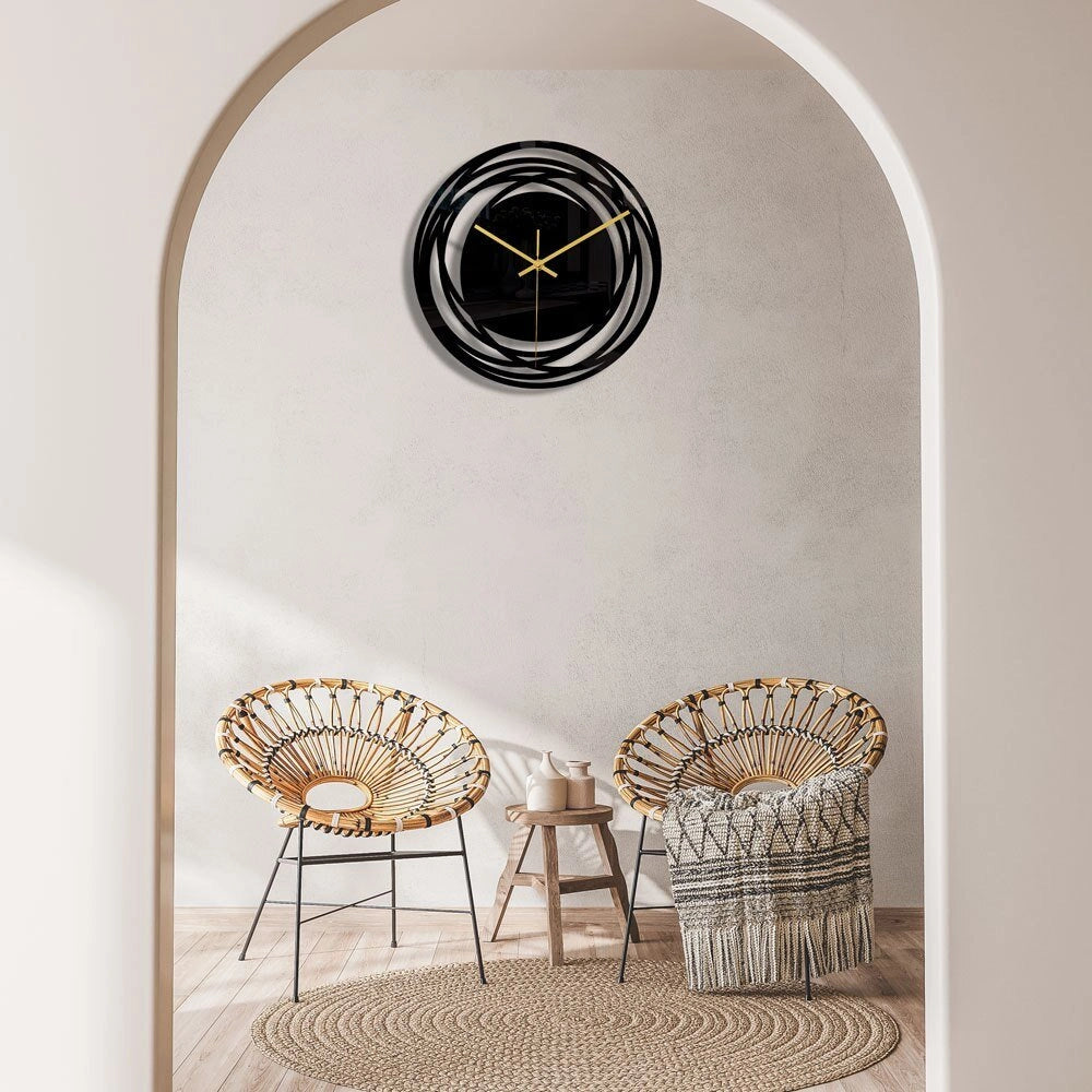 Modern Minimalist Black Round Wall Clock - Stylish Living Room Decor