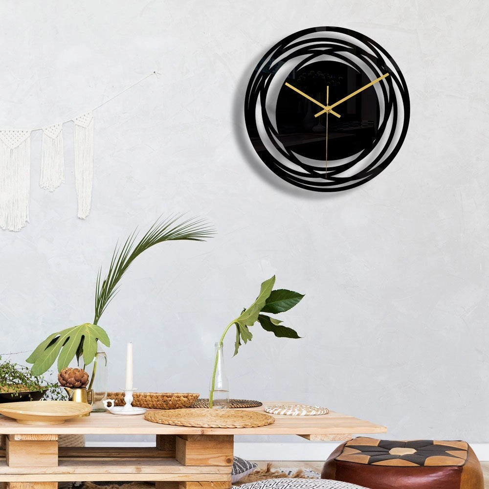 Modern Minimalist Black Round Wall Clock - Stylish Living Room Decor
