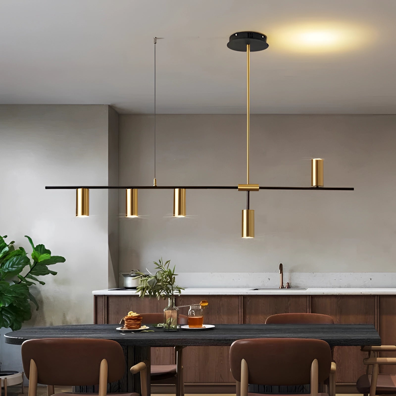 Modern Minimalist Kitchen: White, Wood Accents, Spacious Island