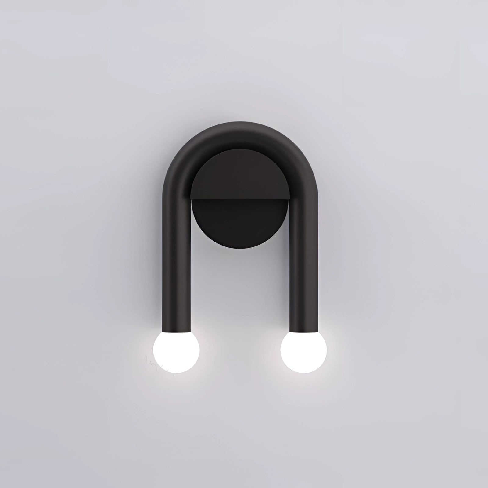Modern Minimalist LED Dual Wall Lamp in Black Matte with energy-efficient design, featuring sleek rectangular and oval shapes.