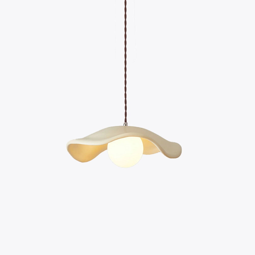 Modern minimalist LED pendant light featuring dual-sphere design, hanging from ceiling with a sleek lampshade, illuminating a contemporary setting.