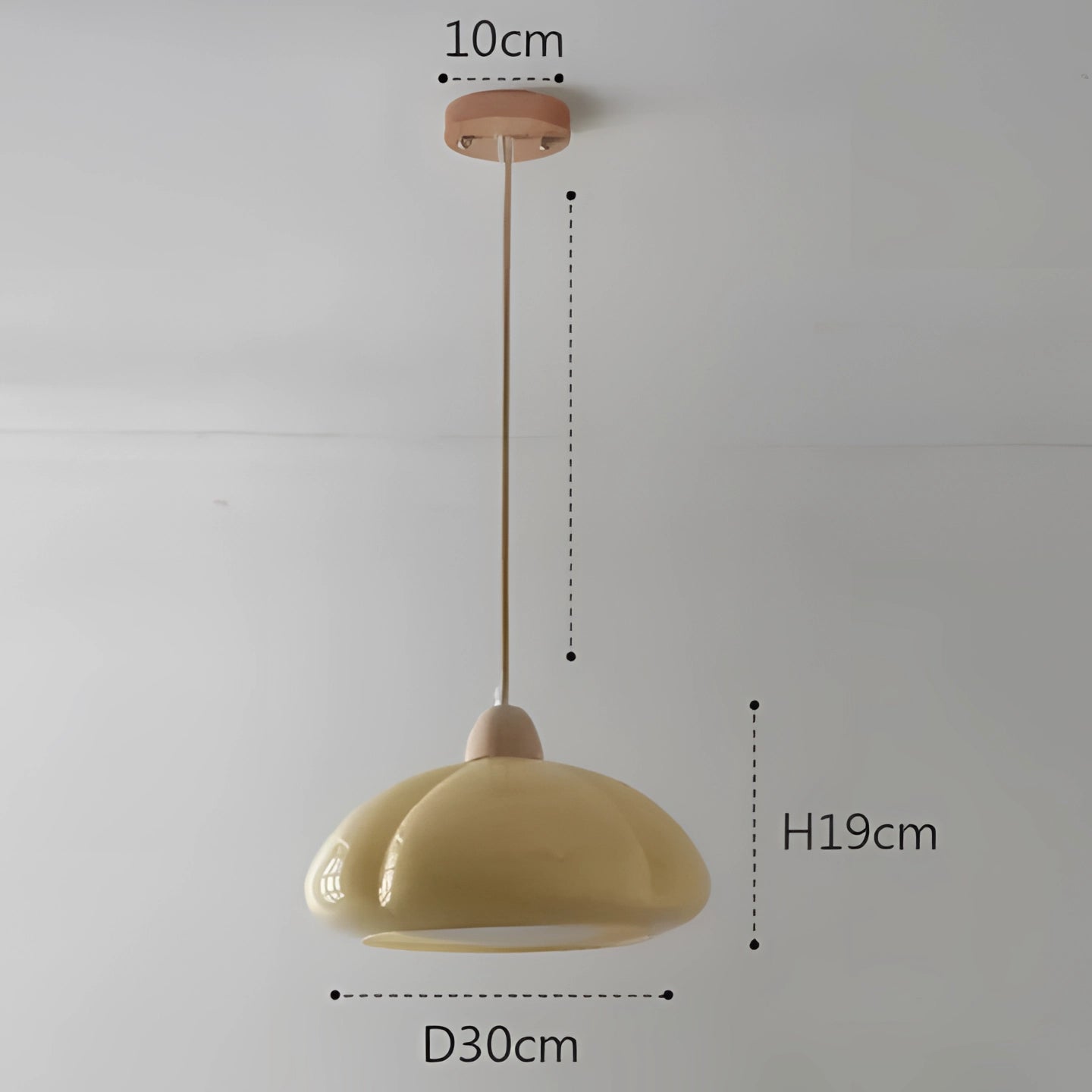 Modern orange pendant lamp with a cream white and warm white hue, featuring a circular design. Made of natural materials with metal accents, it is a stylish ceiling fixture suitable for home office and kitchen lighting.