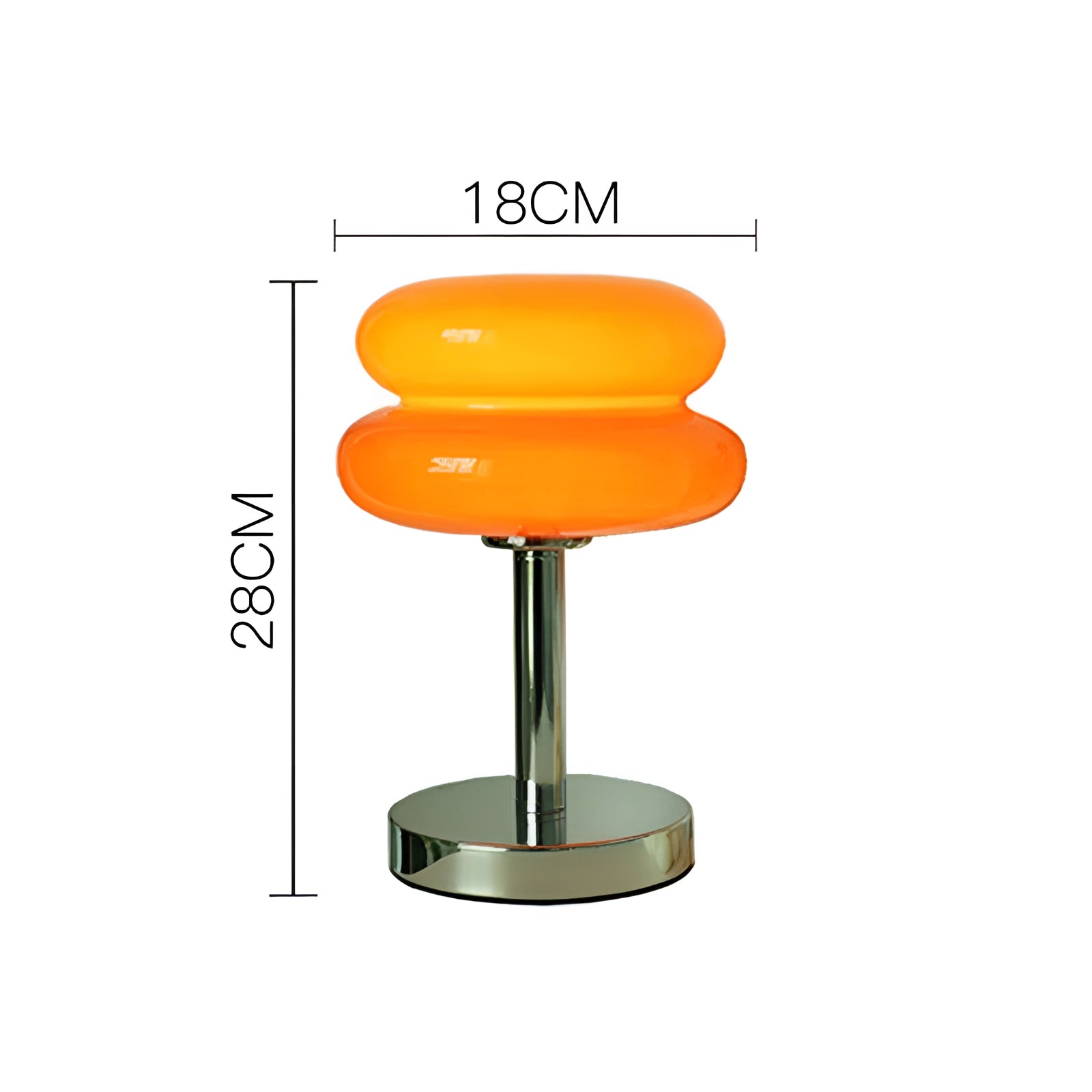 Modern orange spiral table lamp with a unique cylindrical base and LED lighting. The lamp features a stylish, contemporary design, ideal for enhancing the ambiance of any room.
