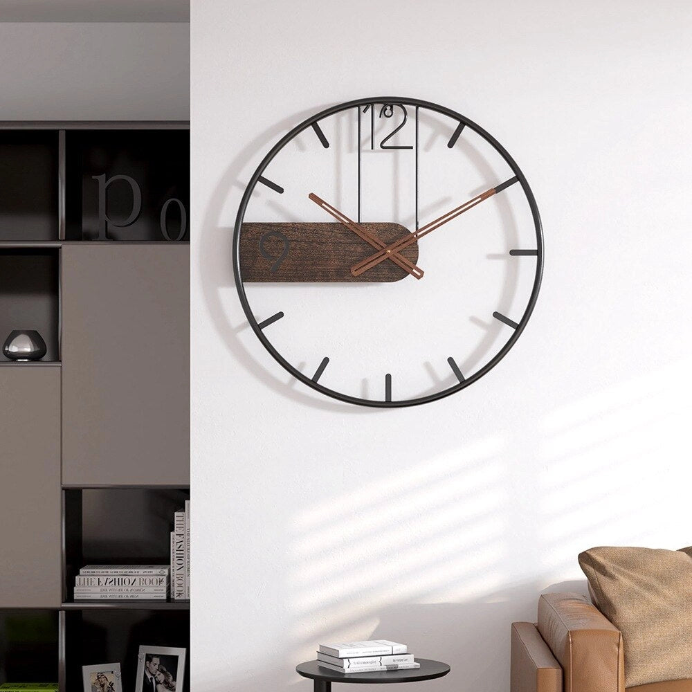 Modern Oversized Metal Wall Clock - Luxury Minimalist Design