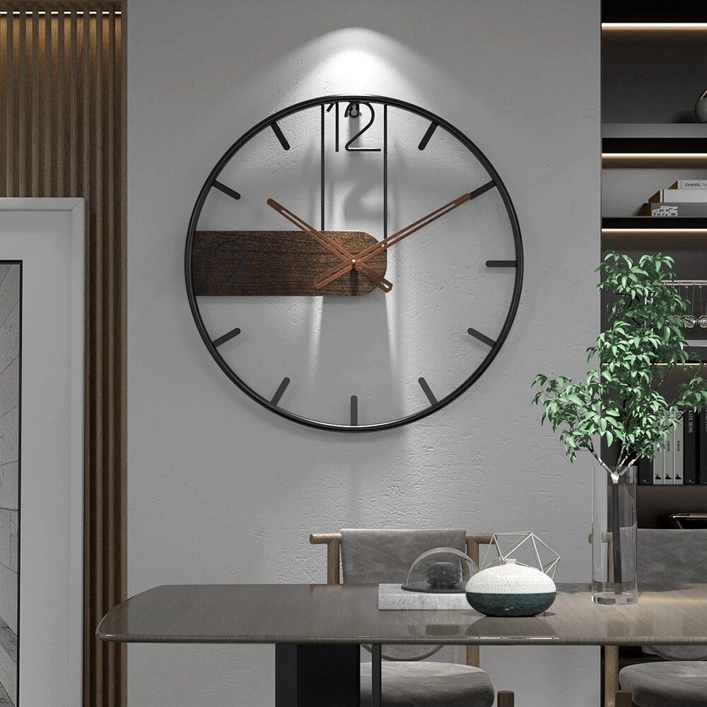 Modern Oversized Metal Wall Clock - Luxury Minimalist Design