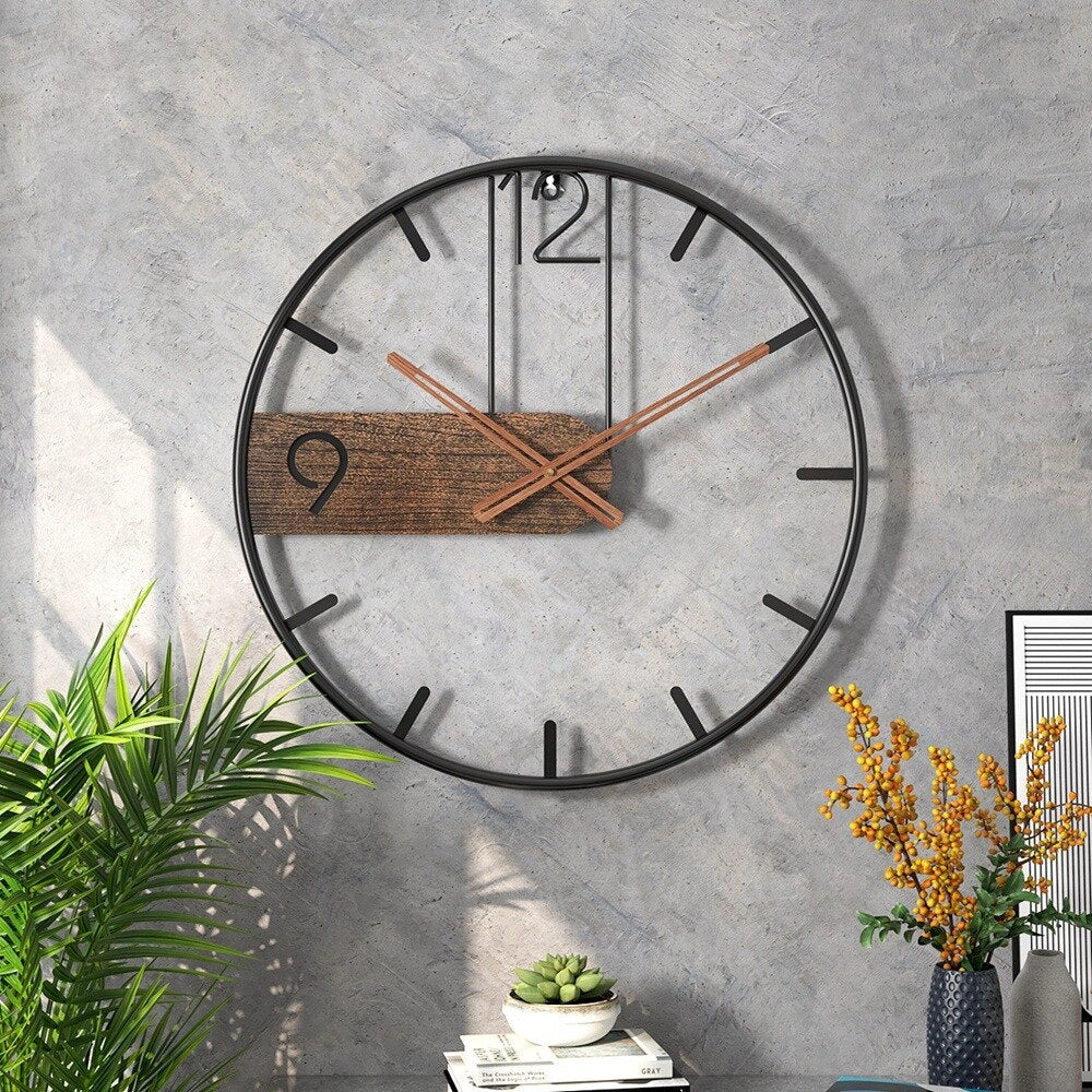 Modern Oversized Metal Wall Clock - Luxury Minimalist Design