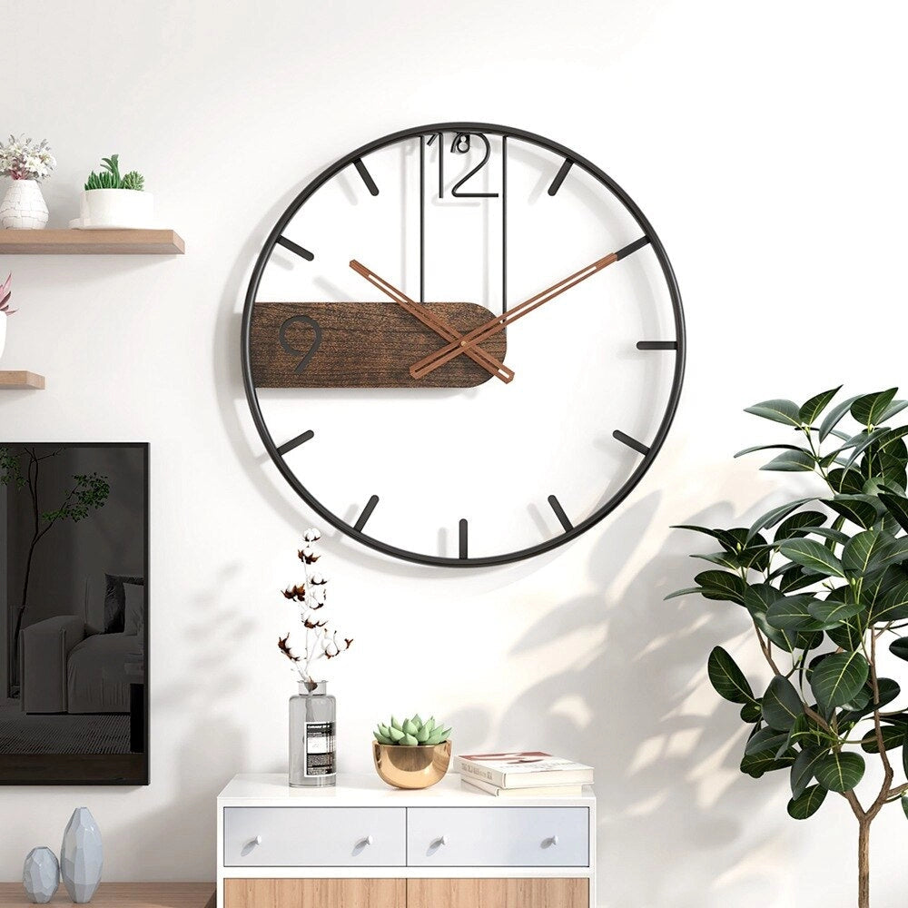 Modern Oversized Metal Wall Clock - Luxury Minimalist Design