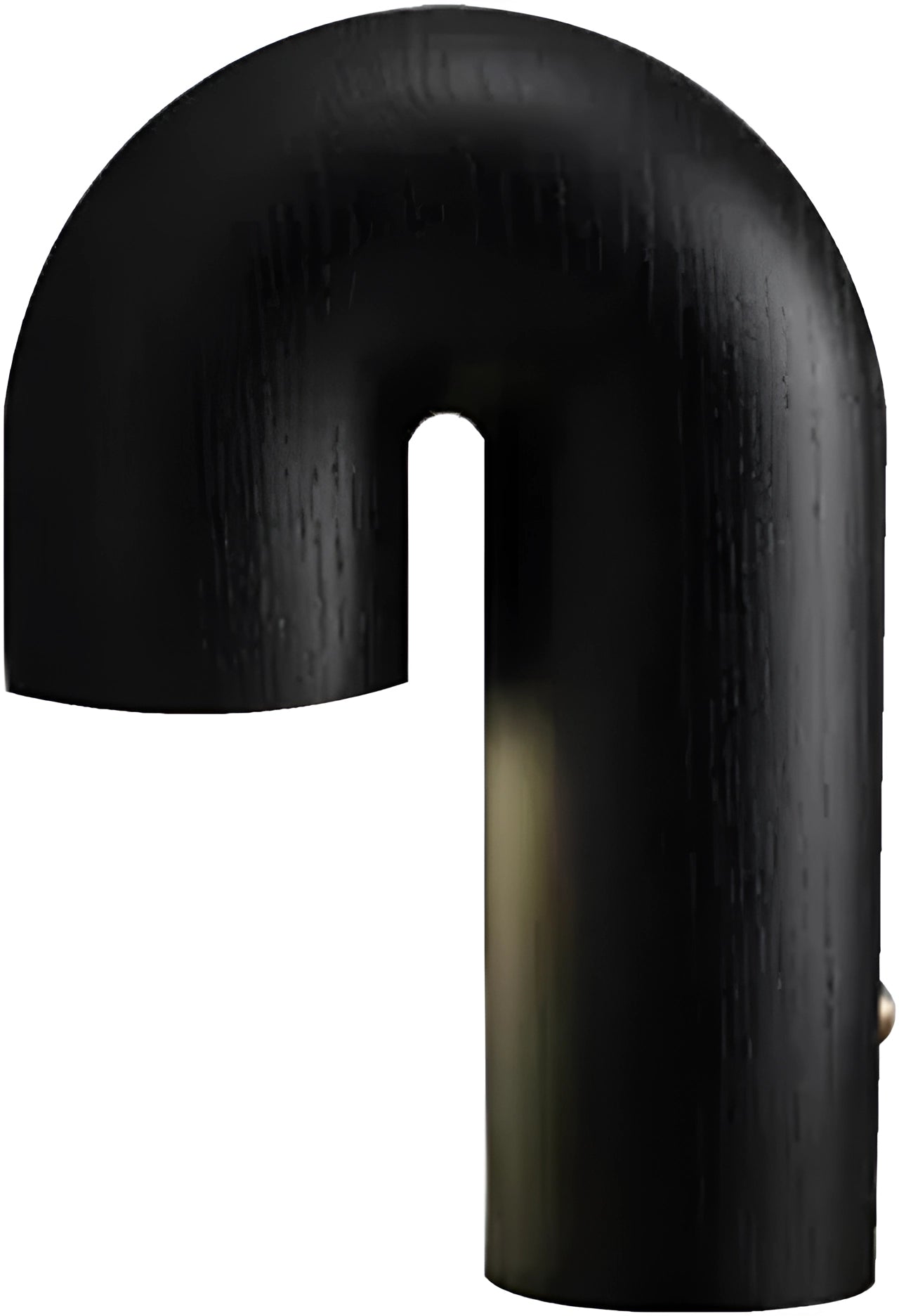 A modern Scandinavian wooden table lamp with a minimalist and stylish black design featuring a rectangular base and a sleek cylindrical lampshade.