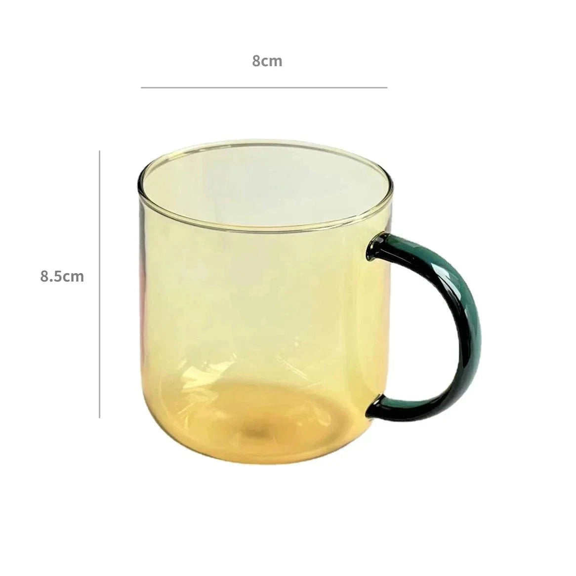 Modern smoke glass mug in a stylish grey color made from durable borosilicate glass; ideal for serving tea or coffee.