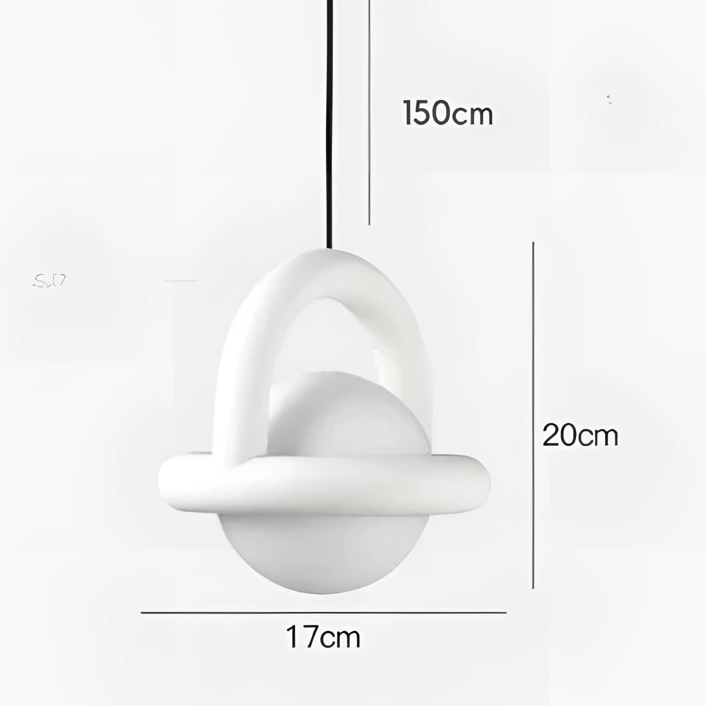A modern teal orb pendant light fixture with a Scandinavian mid-century style, featuring a sleek white finish and tricolor lighting options.