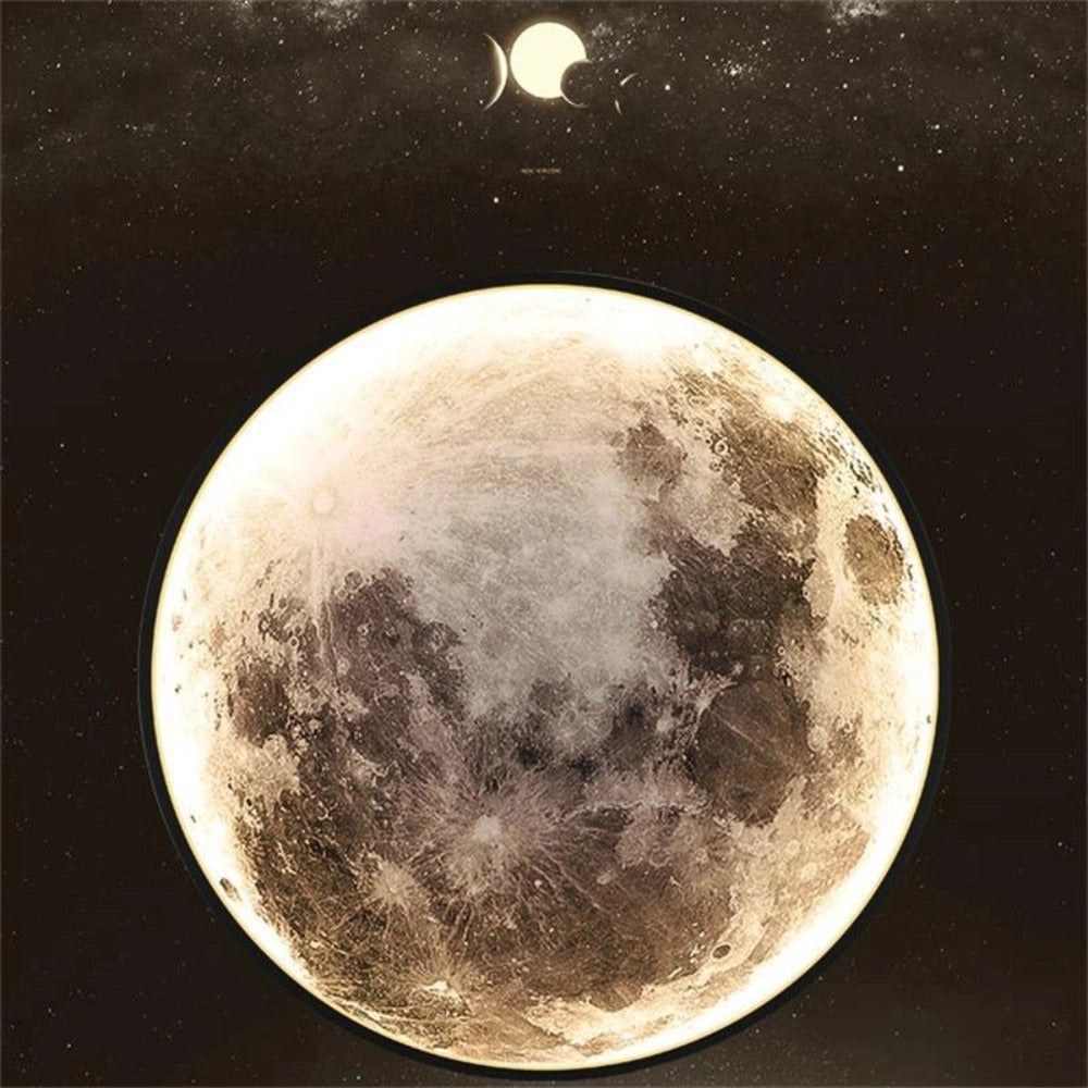 Moon Ceiling Light, a luxury LED fixture designed with a moon-inspired appearance, illuminating a modern elevator space with atmospheric and celestial ambiance.