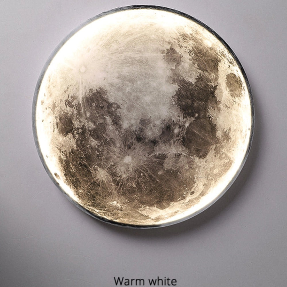 Moon-themed luxury LED ceiling light fixture with a modern design, featuring an illuminated circular representation of the moon, suitable for contemporary elevator interiors.