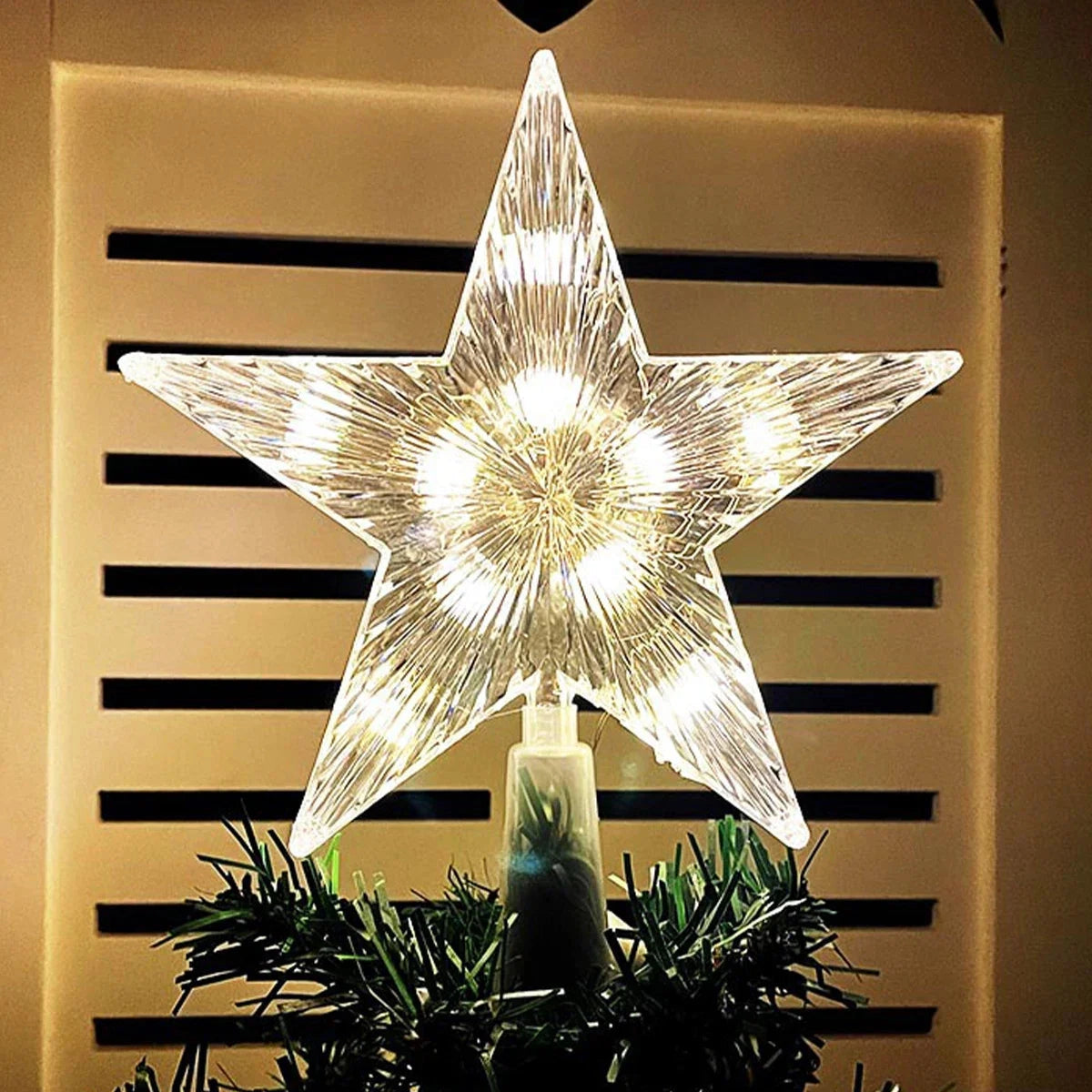Multicolor LED Star Tree Topper - Illuminated Christmas Decoration