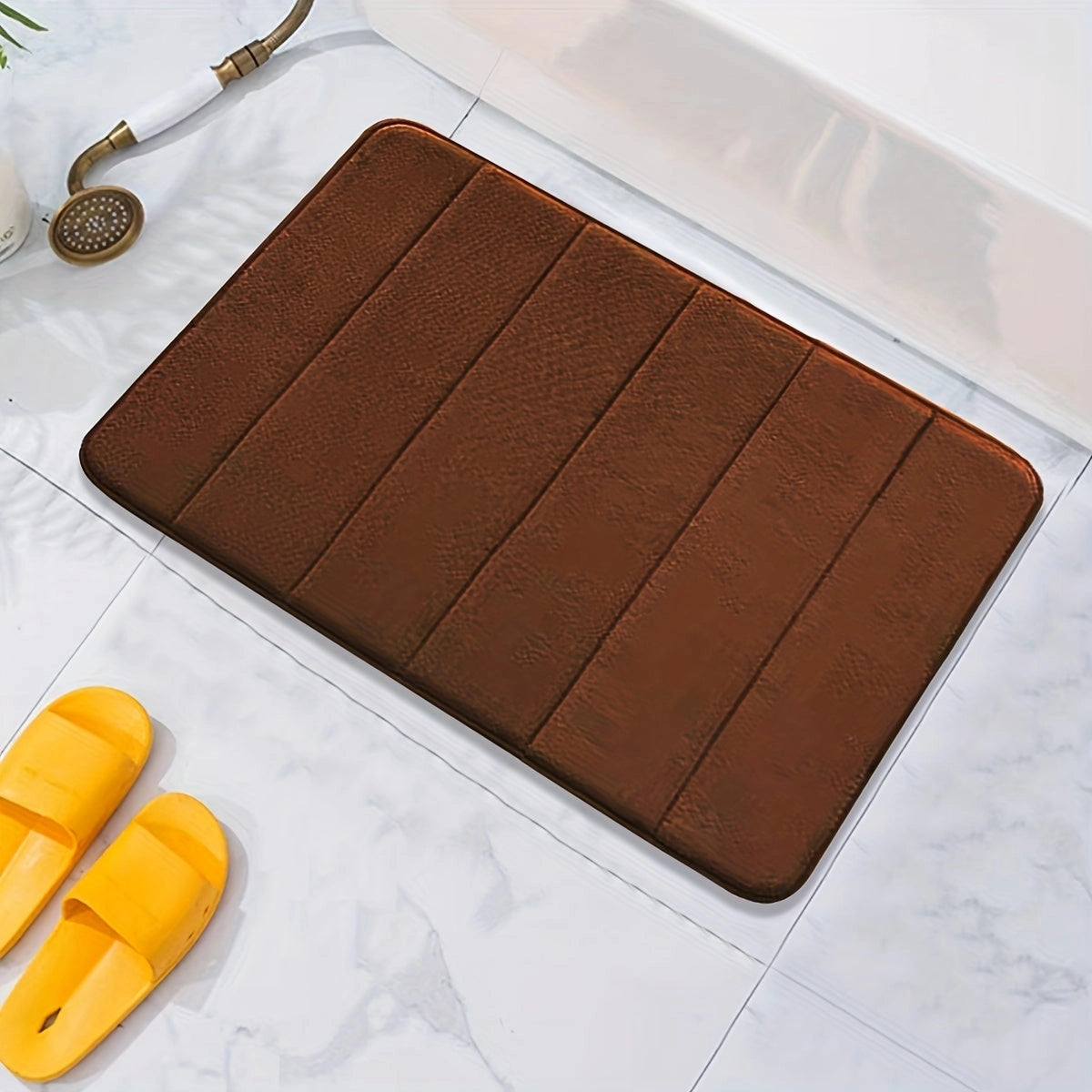 Non-Slip Quick-Dry Grey Microfiber Bath Mat - Water-Absorbent