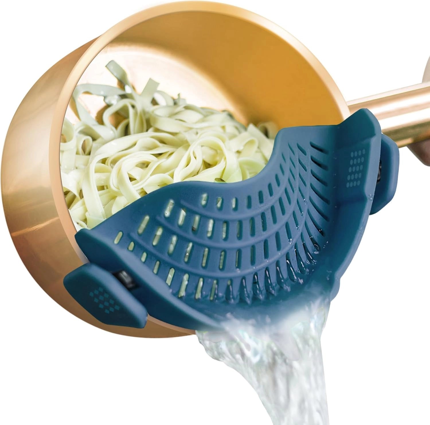 Non-Stick Copper Pasta Pot with Strainer & Ergonomic Handle