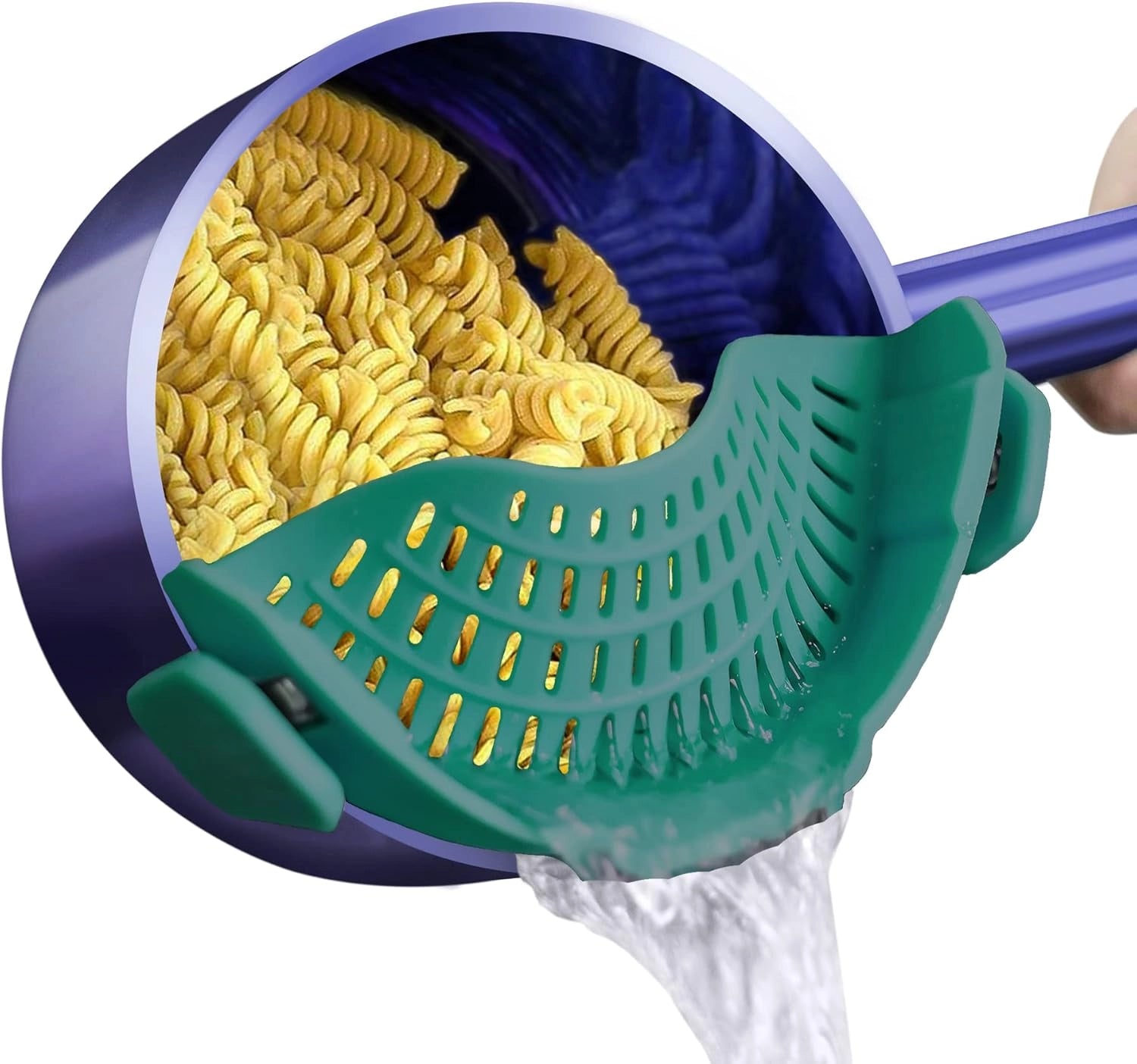 Non-Stick Copper Pasta Pot with Strainer & Ergonomic Handle