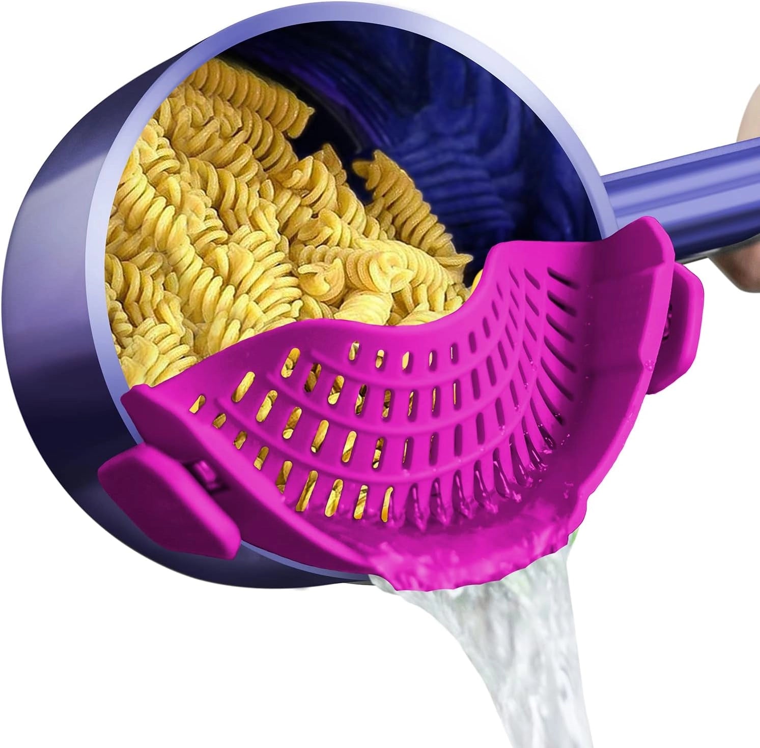Non-Stick Copper Pasta Pot with Strainer & Ergonomic Handle