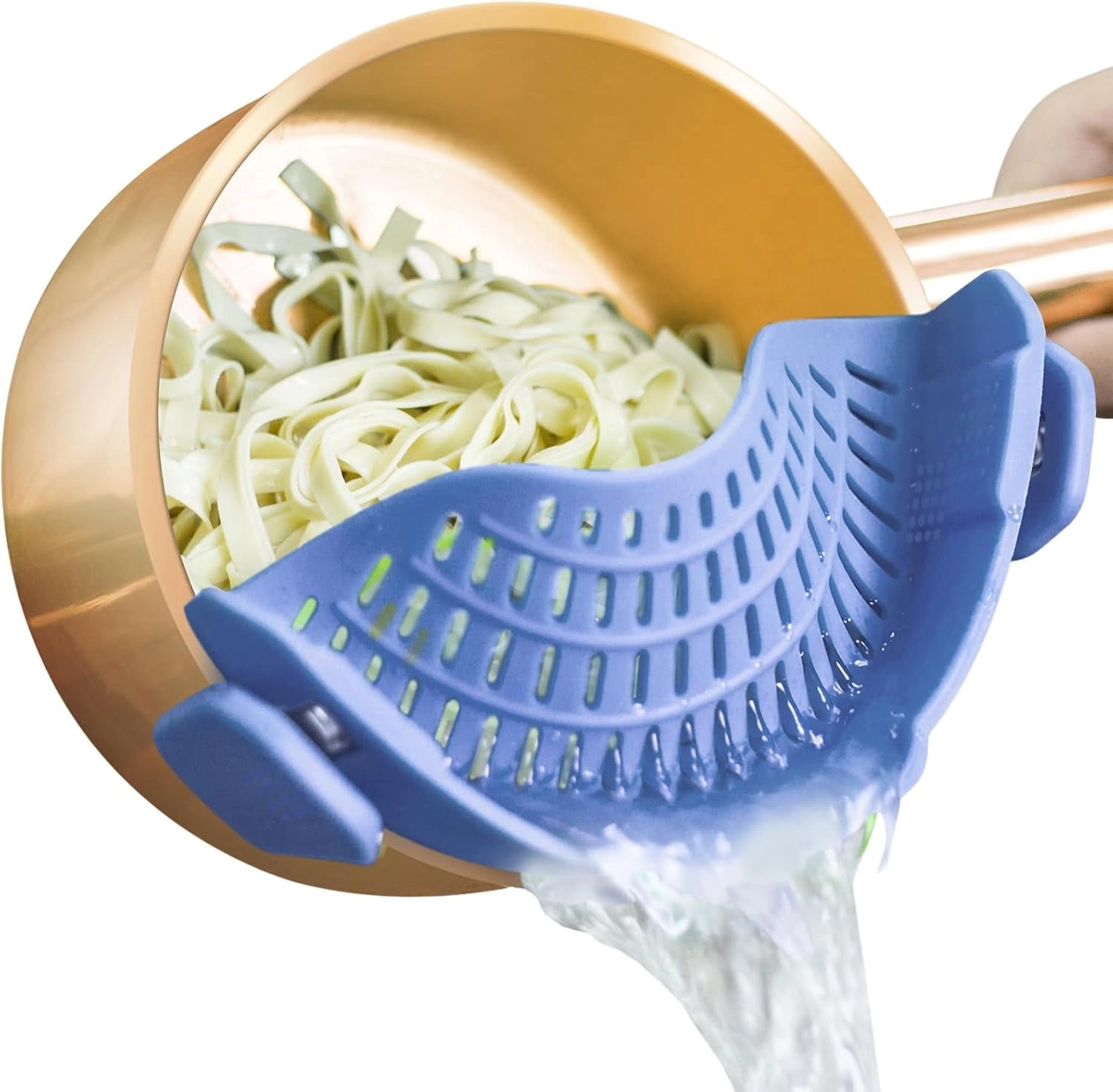 Non-Stick Copper Pasta Pot with Strainer & Ergonomic Handle